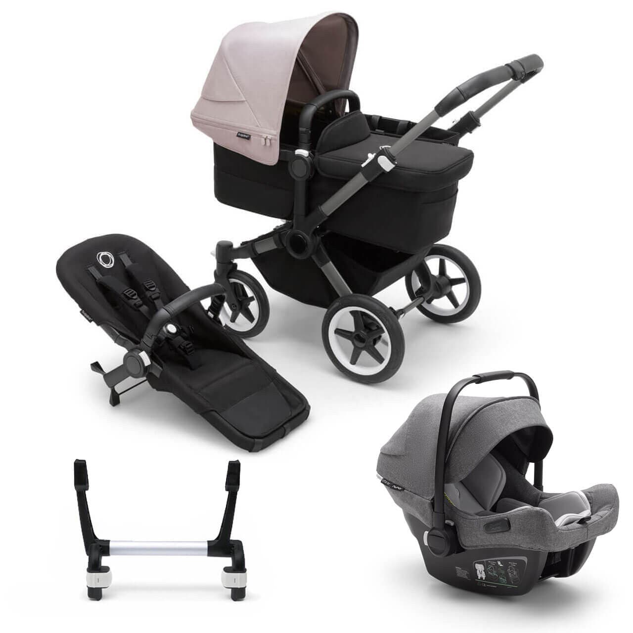 Bugaboo Donkey 5 Mono Travel System on Graphite/Black Chassis + Turtle Air - Choose Your Colour - Grey / Midnight Black | For Your Little One