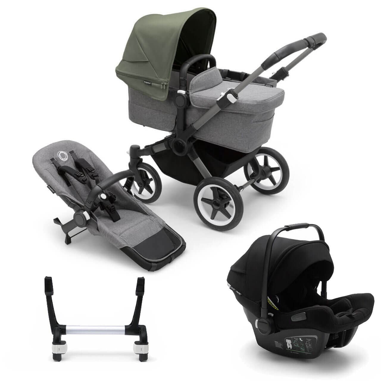 Bugaboo Donkey 5 Mono Travel System on Graphite/Grey Chassis + Turtle Air - Choose Your Colour - For Your Little One