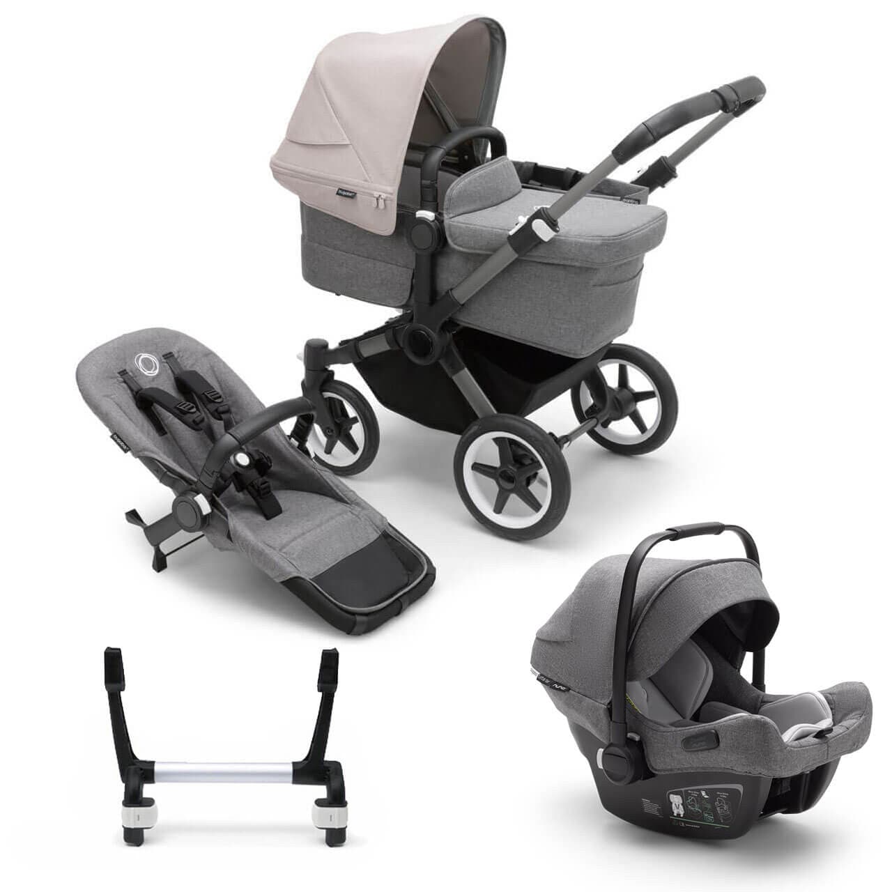 Bugaboo Donkey 5 Mono Travel System on Graphite/Grey Chassis + Turtle Air - Choose Your Colour - For Your Little One