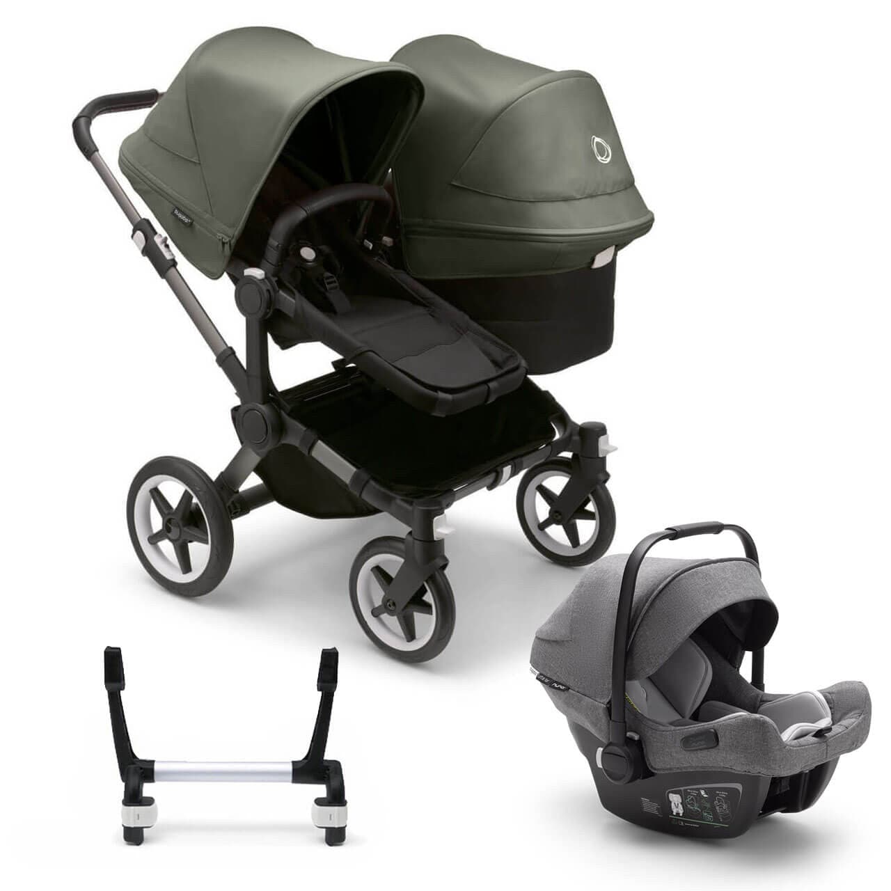 Bugaboo Donkey 5 Duo Travel System on Graphite/Black Chassis + Turtle Air - Choose Your Colour - For Your Little One