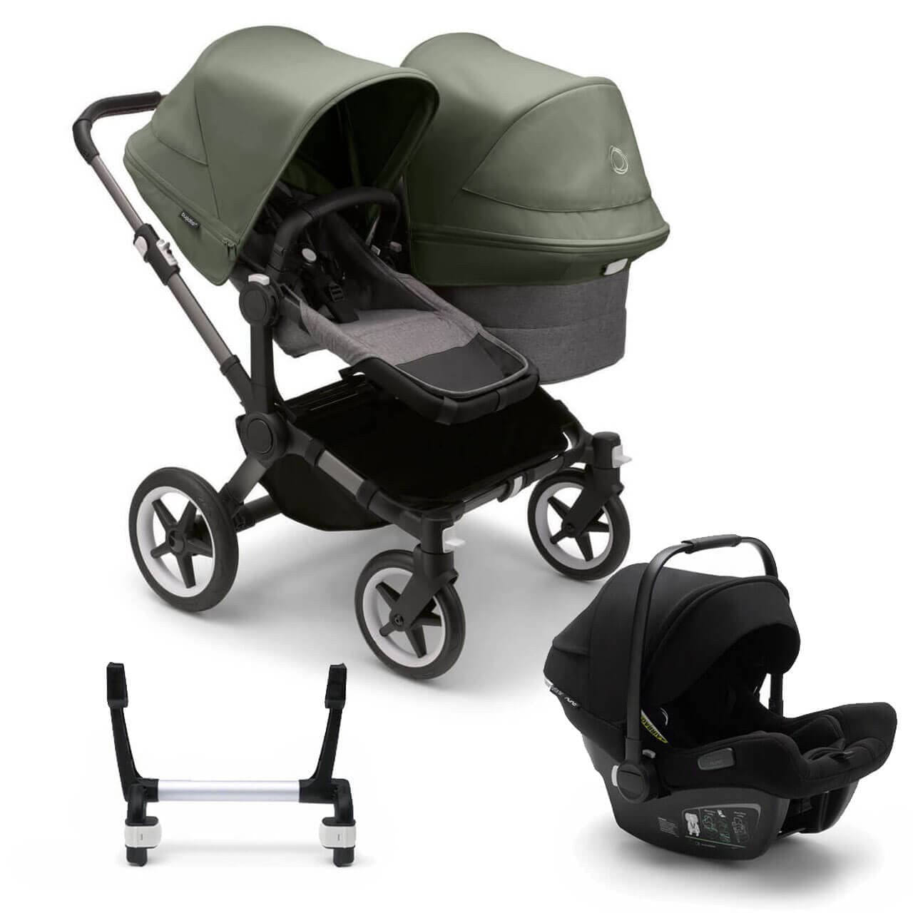 Bugaboo Donkey 5 Duo Travel System on Graphite/Grey Chassis + Turtle Air - Choose Your Colour - For Your Little One