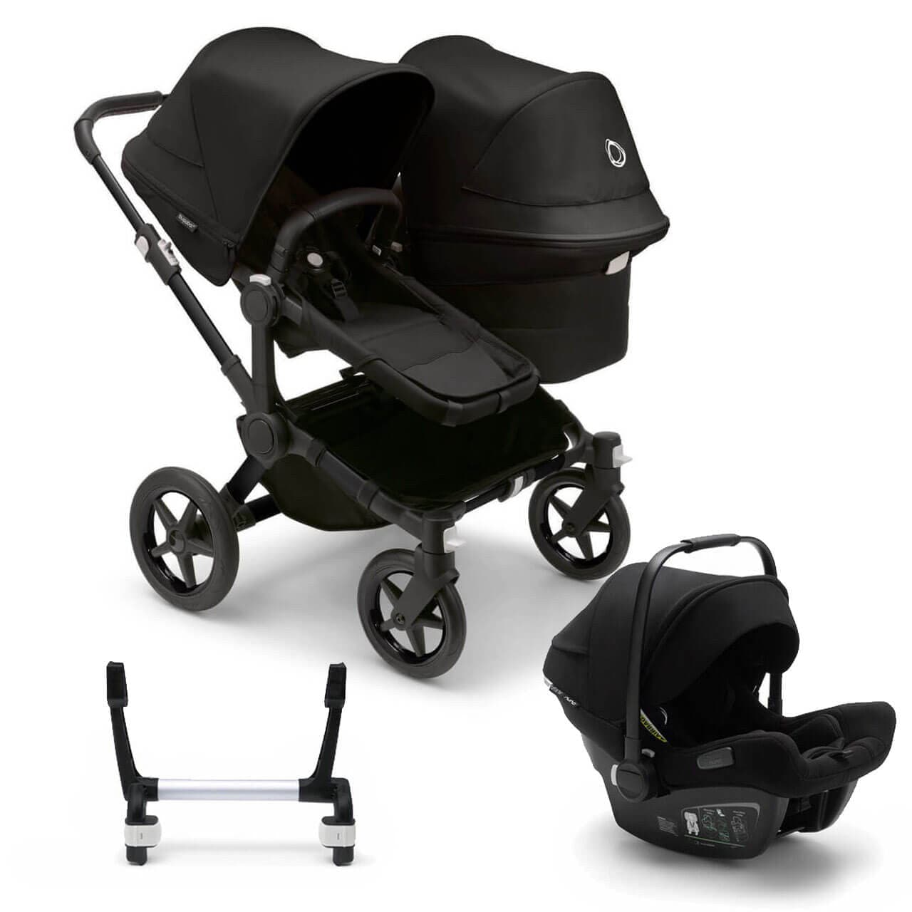 Bugaboo Donkey 5 Duo Travel System on Black/Black Chassis + Turtle Air - Choose Your Colour - Black / Midnight Black | For Your Little One