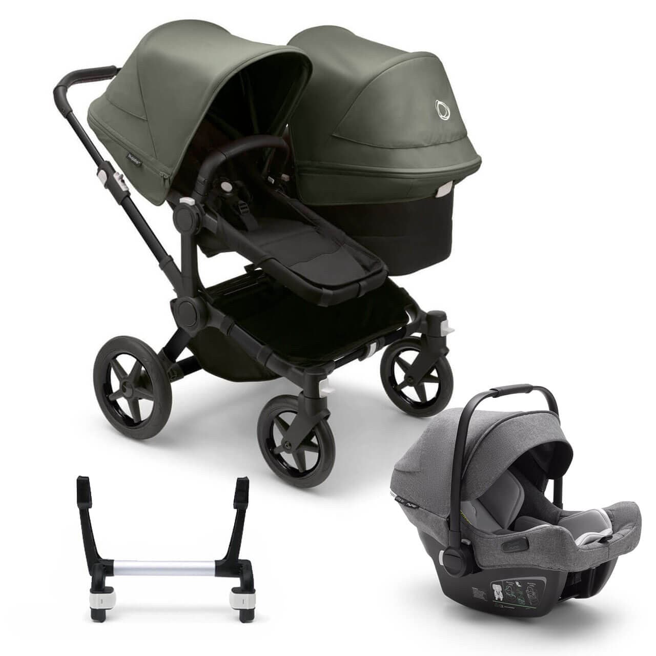 Bugaboo Donkey 5 Duo Travel System on Black/Black Chassis + Turtle Air - Choose Your Colour - For Your Little One