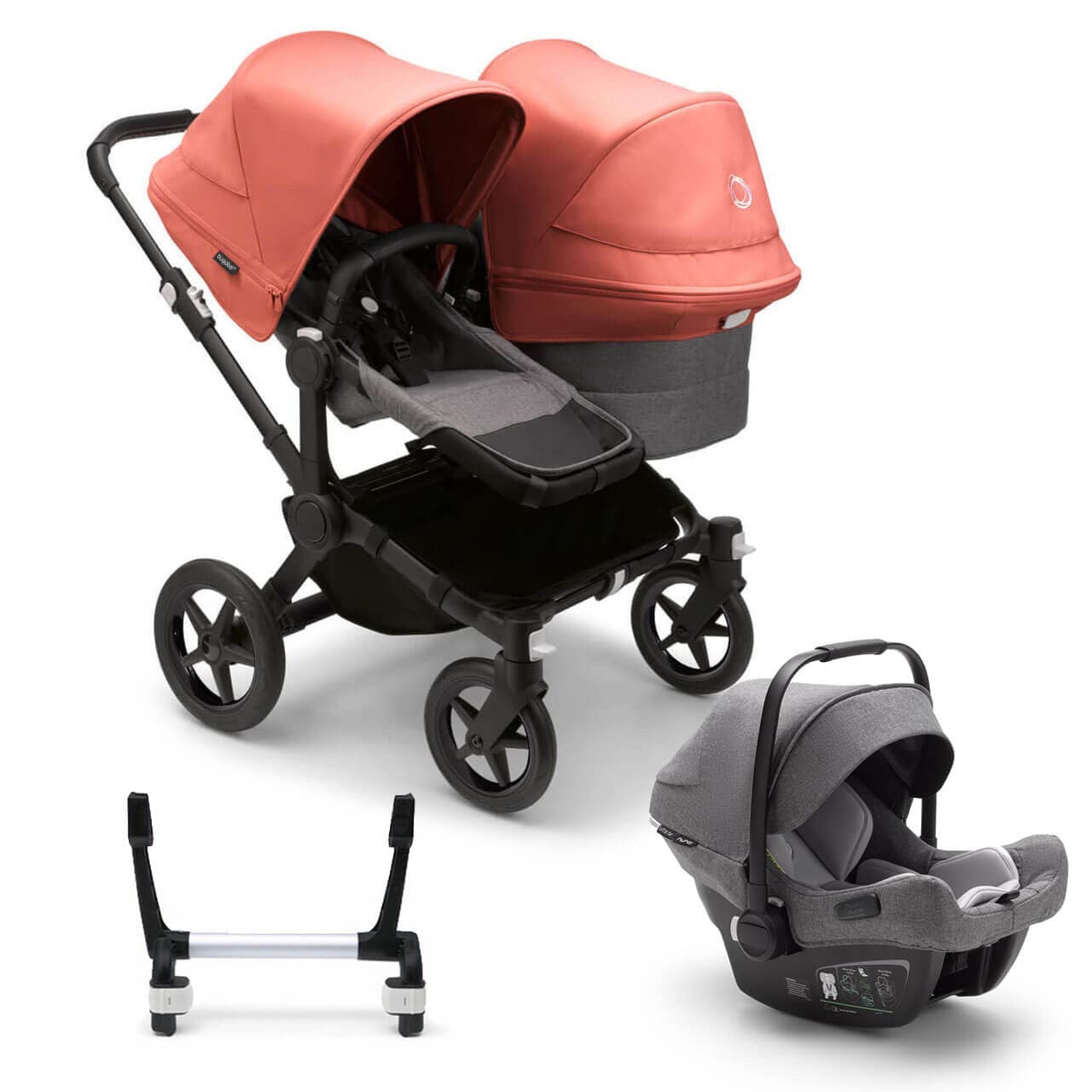 Bugaboo Donkey 5 Duo Travel System on Black/Grey Chassis +Turtle Air - Choose Your Colour - For Your Little One