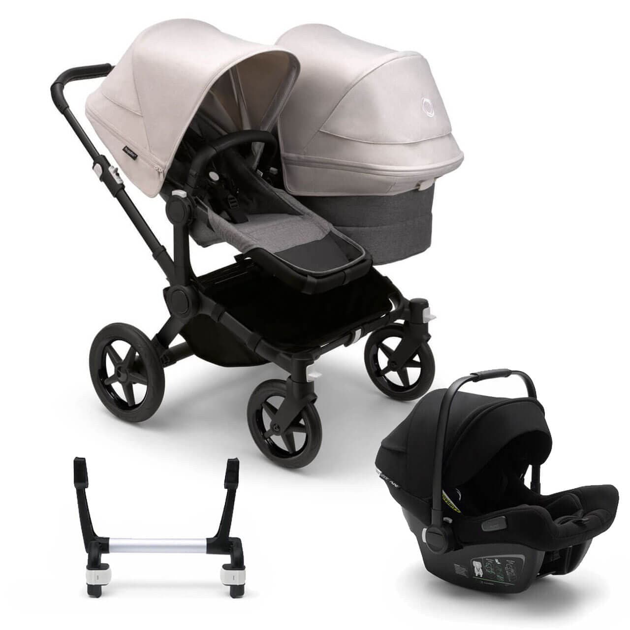 Bugaboo Donkey 5 Duo Travel System on Black/Grey Chassis +Turtle Air - Choose Your Colour - For Your Little One