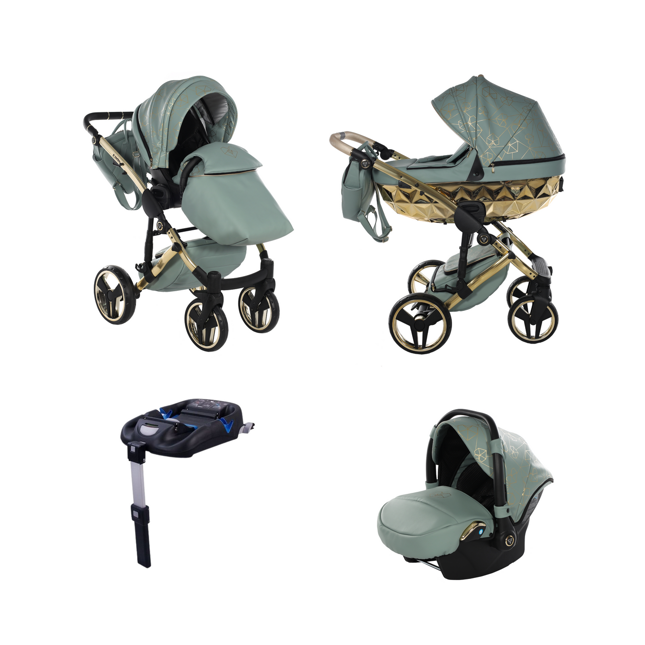 Junama Heart 3 In 1 Travel System - Green - For Your Little One