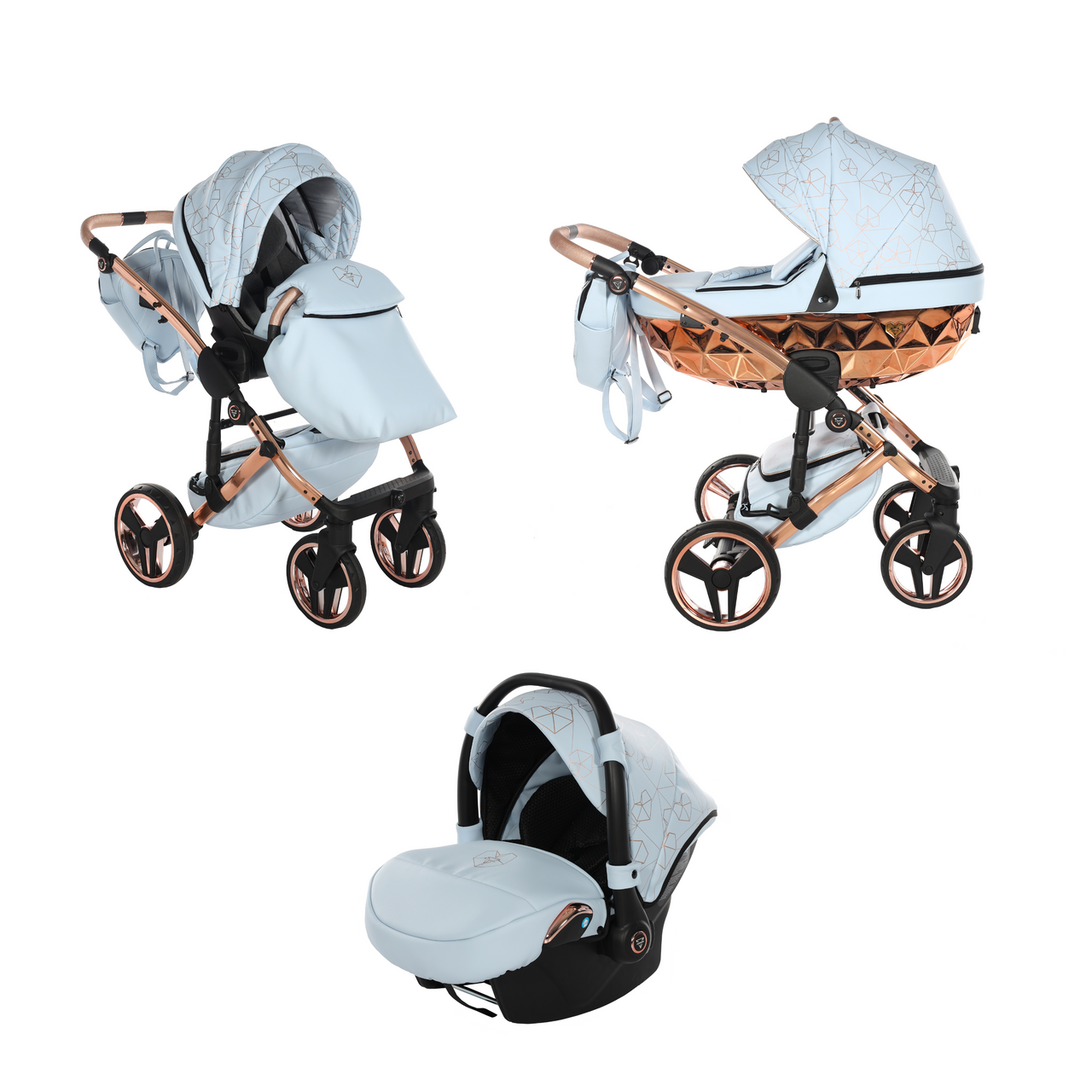 Junama Heart 3 In 1 Travel System - Baby Blue - No | For Your Little One