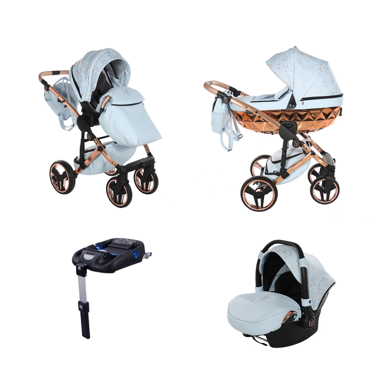 Junama Heart 3 In 1 Travel System - Baby Blue - Yes | For Your Little One