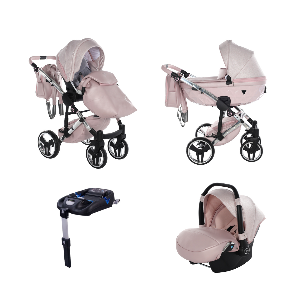 Junama Dolce 3 In 1 Travel System - Pink - Yes | For Your Little One