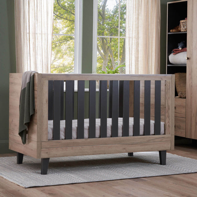 Tutti Bambini Como Cot Bed - Distressed Oak / Slate Grey - For Your Little One