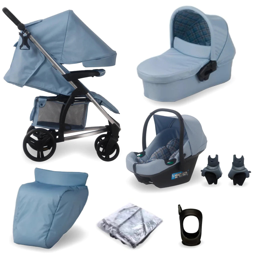My Babiie MB200i 3-in-1 Travel System with i-Size Car Seat - Dani Dyer Blue Plaid -  | For Your Little One