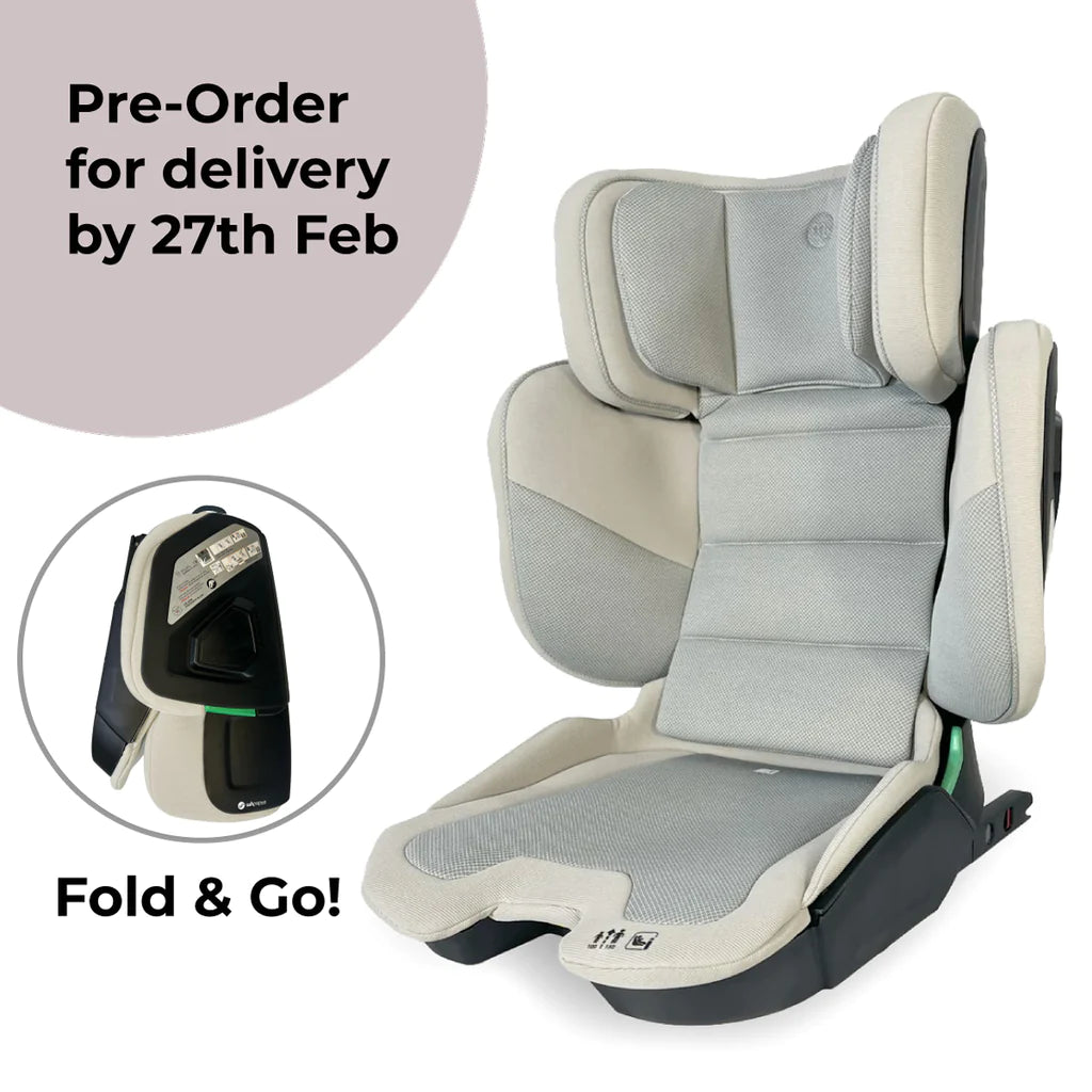 My Babiie MBCS23 i-Size (100-150cm) Compact High Back Booster Car Seat - Stone -  | For Your Little One