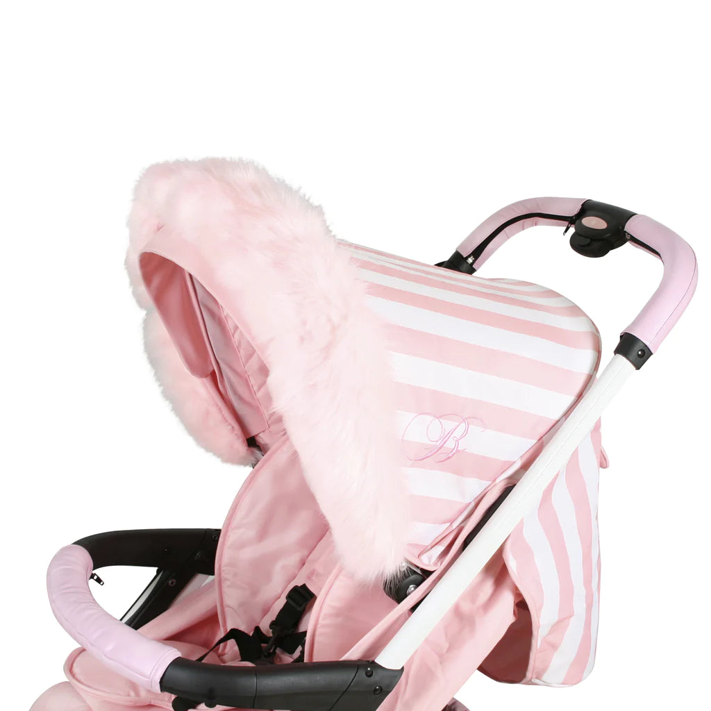 My Babiie Pink Pram Hood Fur Trim -  | For Your Little One