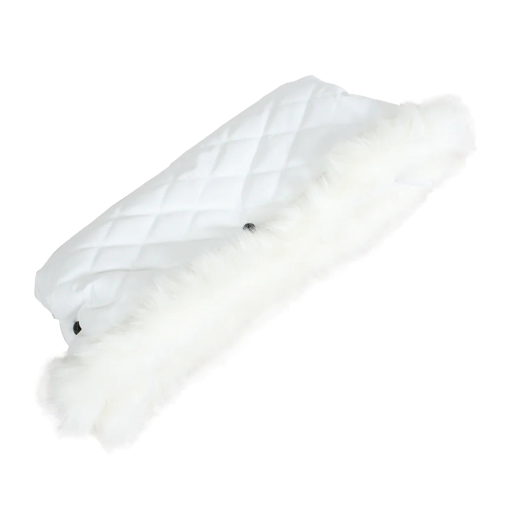 My Babiie Fur Trimmed White Pushchair Handmuff - For Your Little One