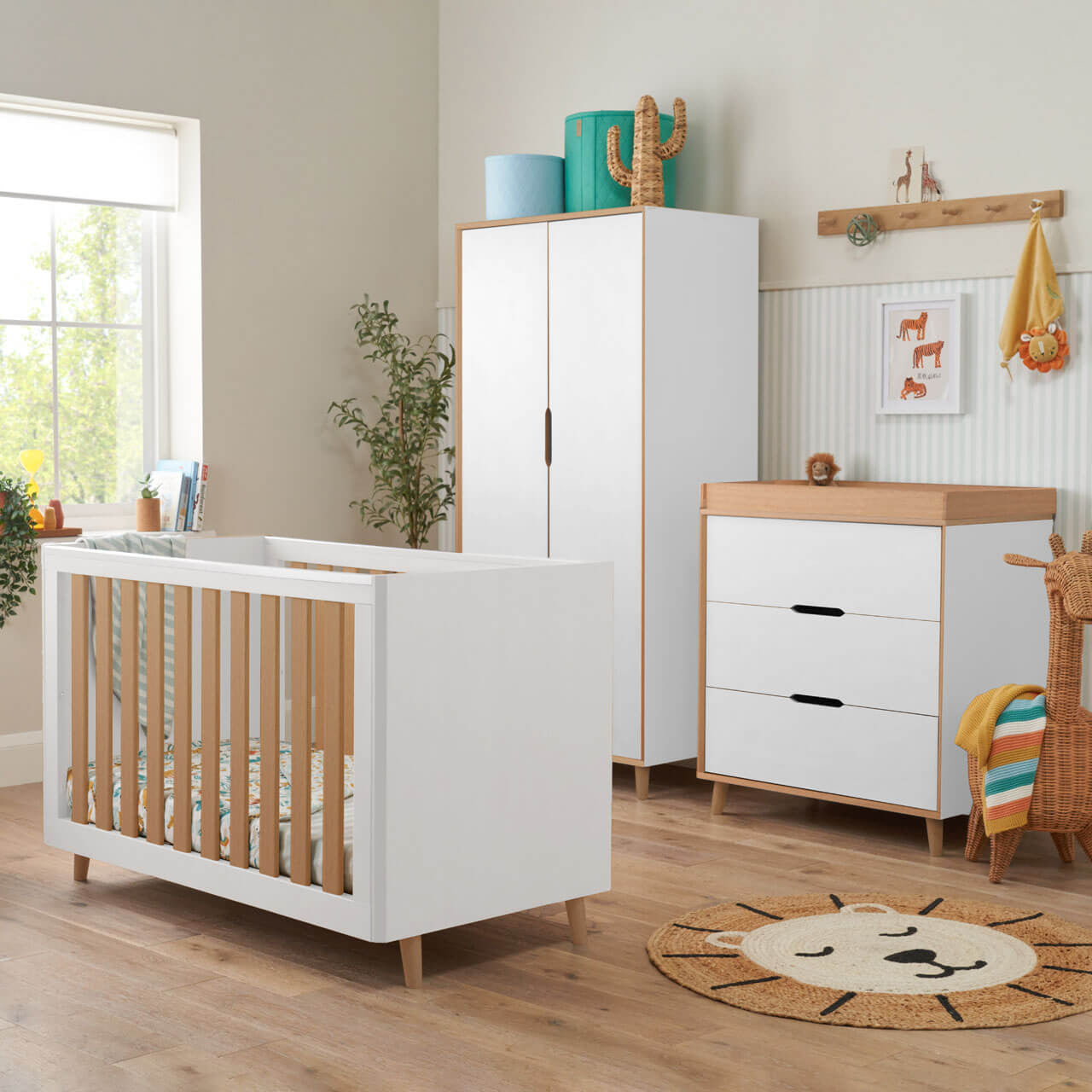 Tutti Bambini Fika Mini 3 Piece Room Set - White/Light Oak - For Your Little One