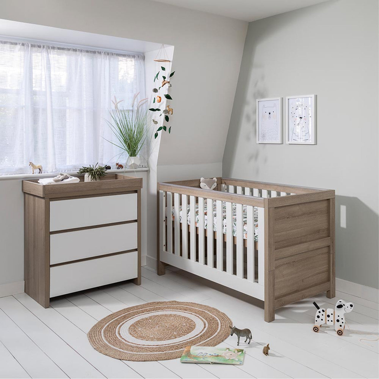 Tutti Bambini Modena 2 Piece Room Set - Oak / White - For Your Little One