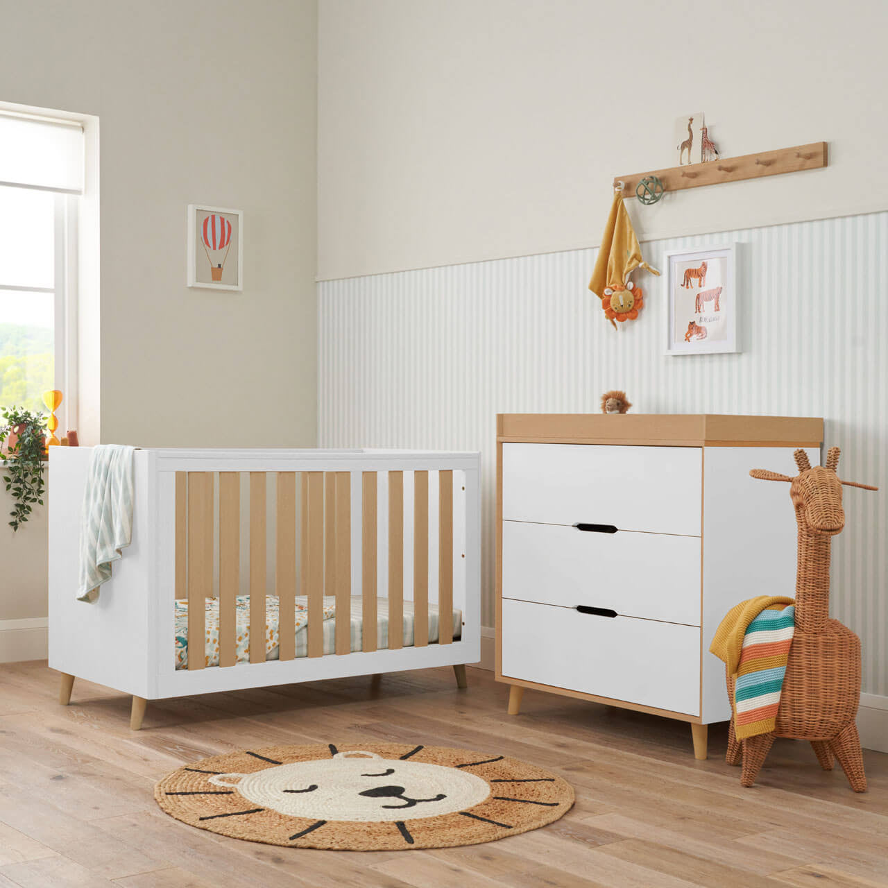 Tutti Bambini Fika Mini 2 Piece Room Set - White/Light Oak - For Your Little One