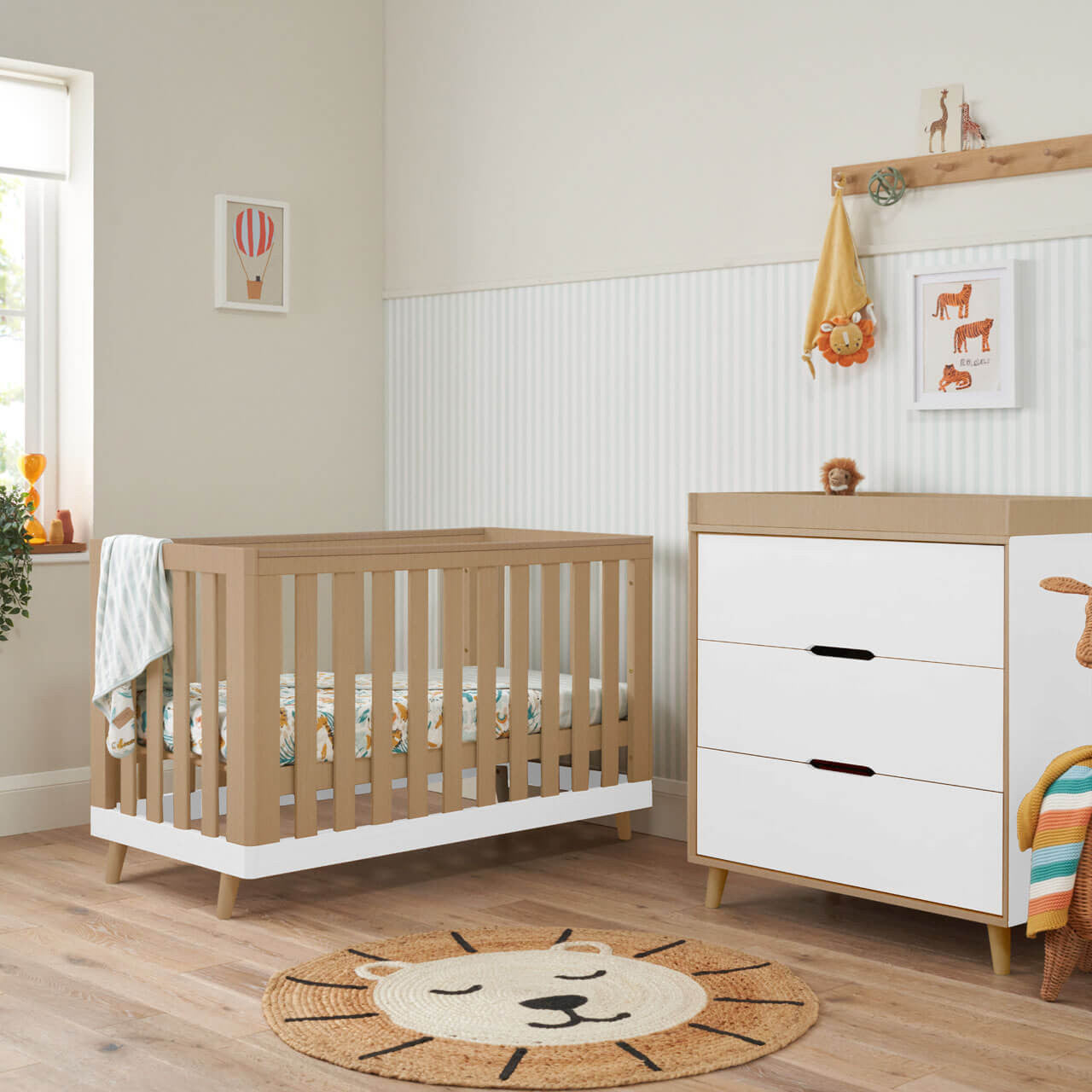 Tutti Bambini Hygge Mini 2 Piece Room Set - White/Light Oak   