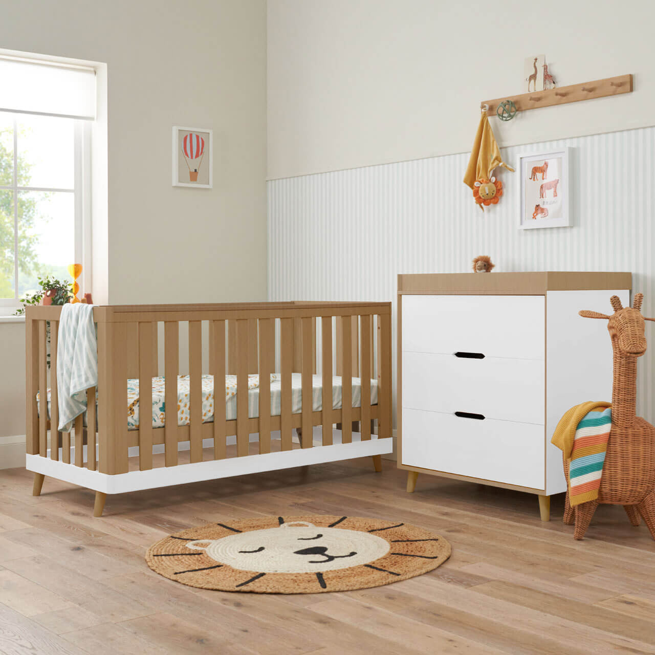 Tutti Bambini Hygge 2 Piece Room Set - White/Light Oak -  | For Your Little One