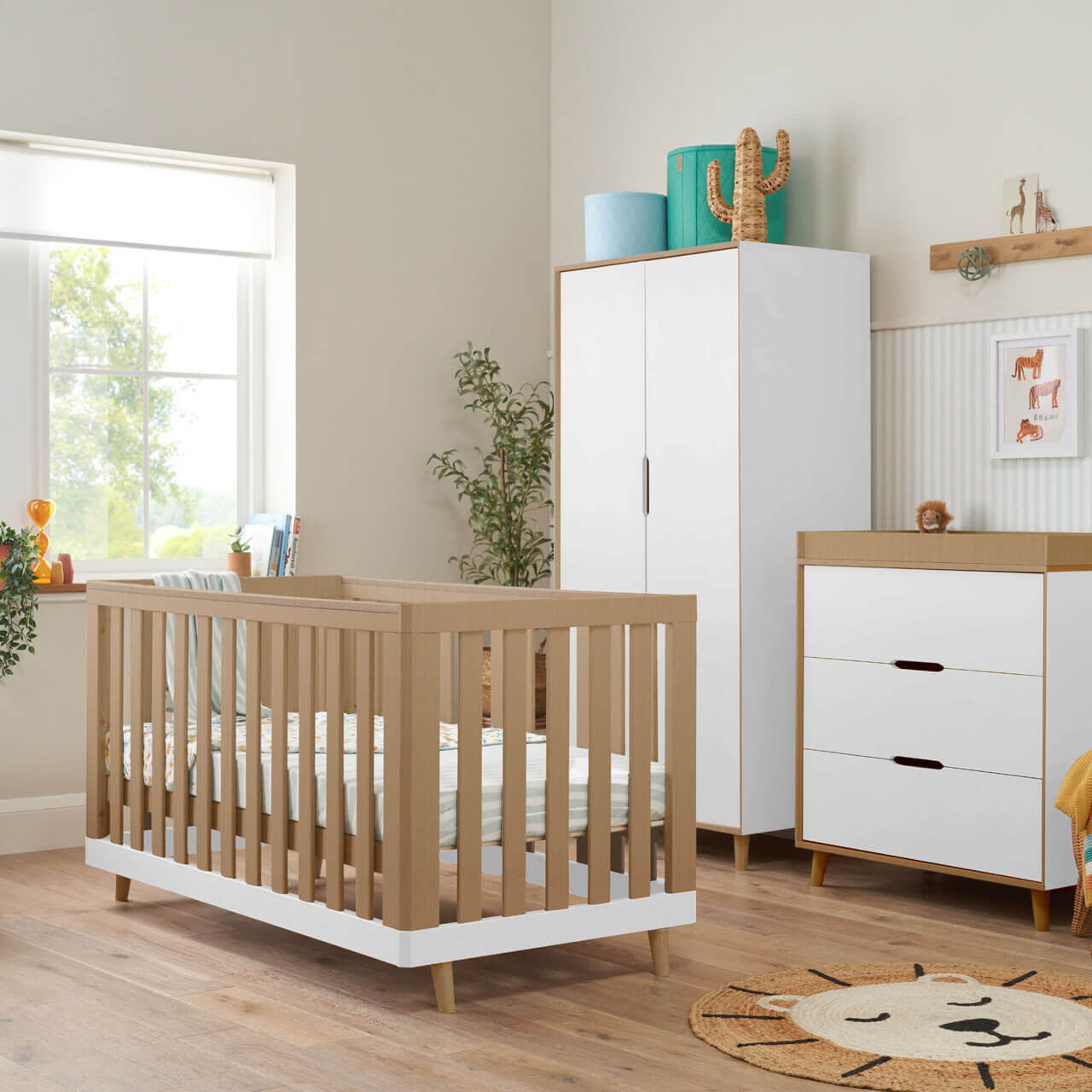 Tutti Bambini Hygge 3 Piece Room Set - White/Light Oak - For Your Little One