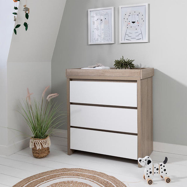 Tutti Bambini Modena Chest Changer - Oak / White - For Your Little One