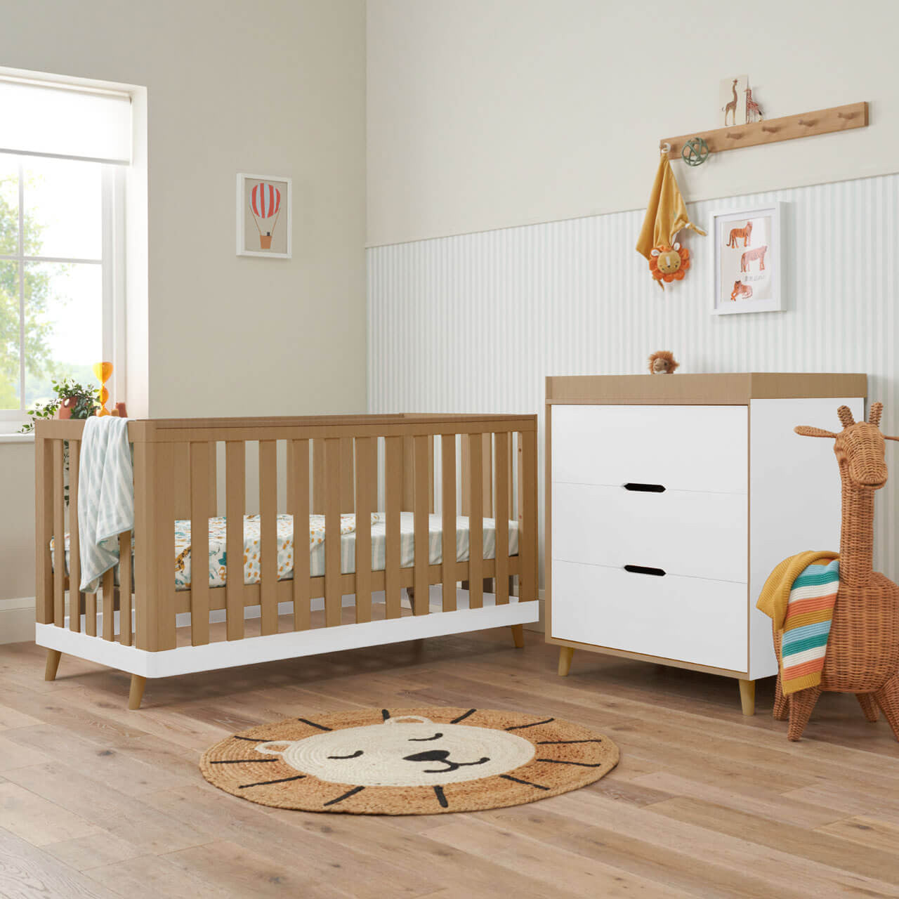 Tutti Bambini Hygge 2 Piece Room Set - White/Light Oak   