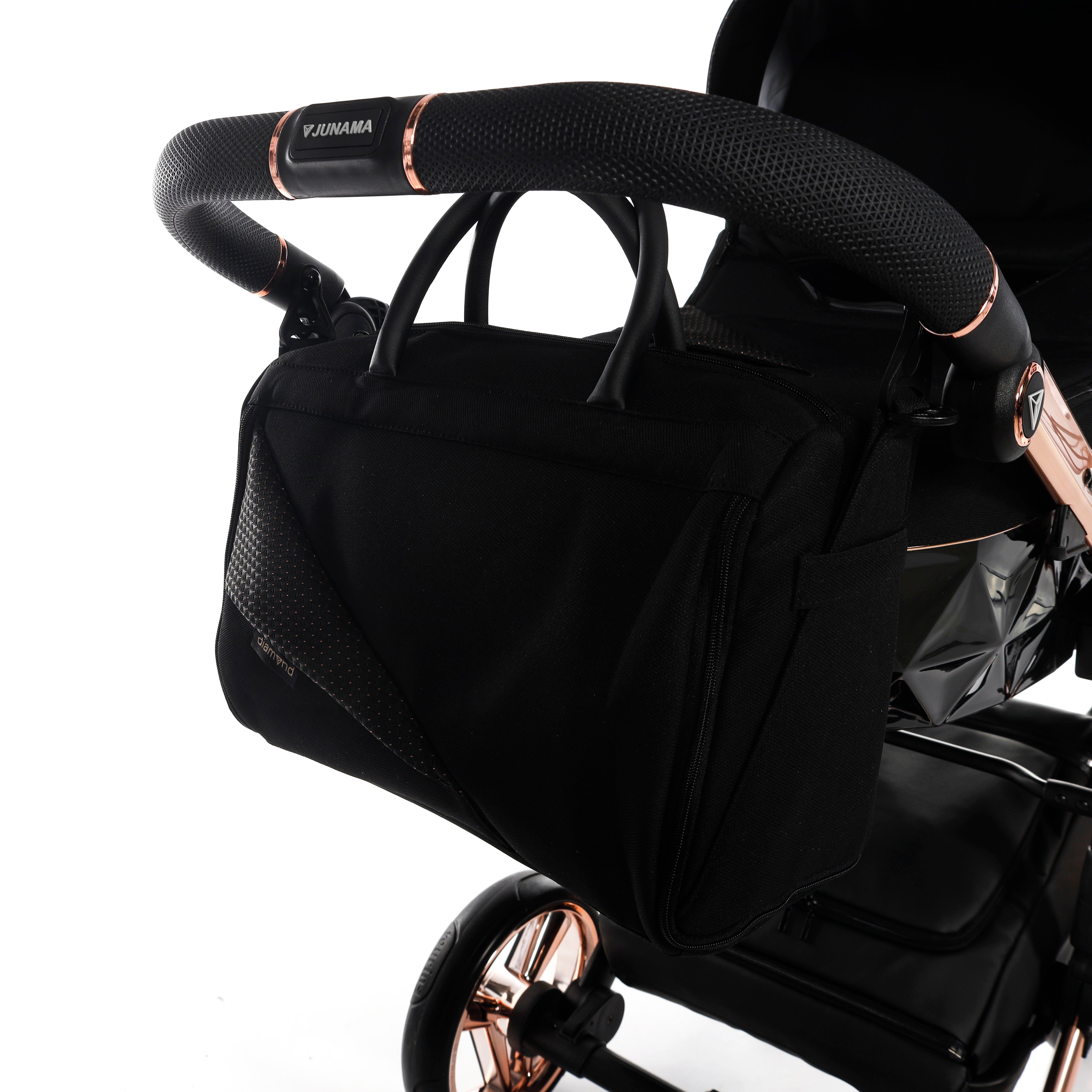 Junama Diamond S Line 2 in 1 Pram – Black And Rose Gold   