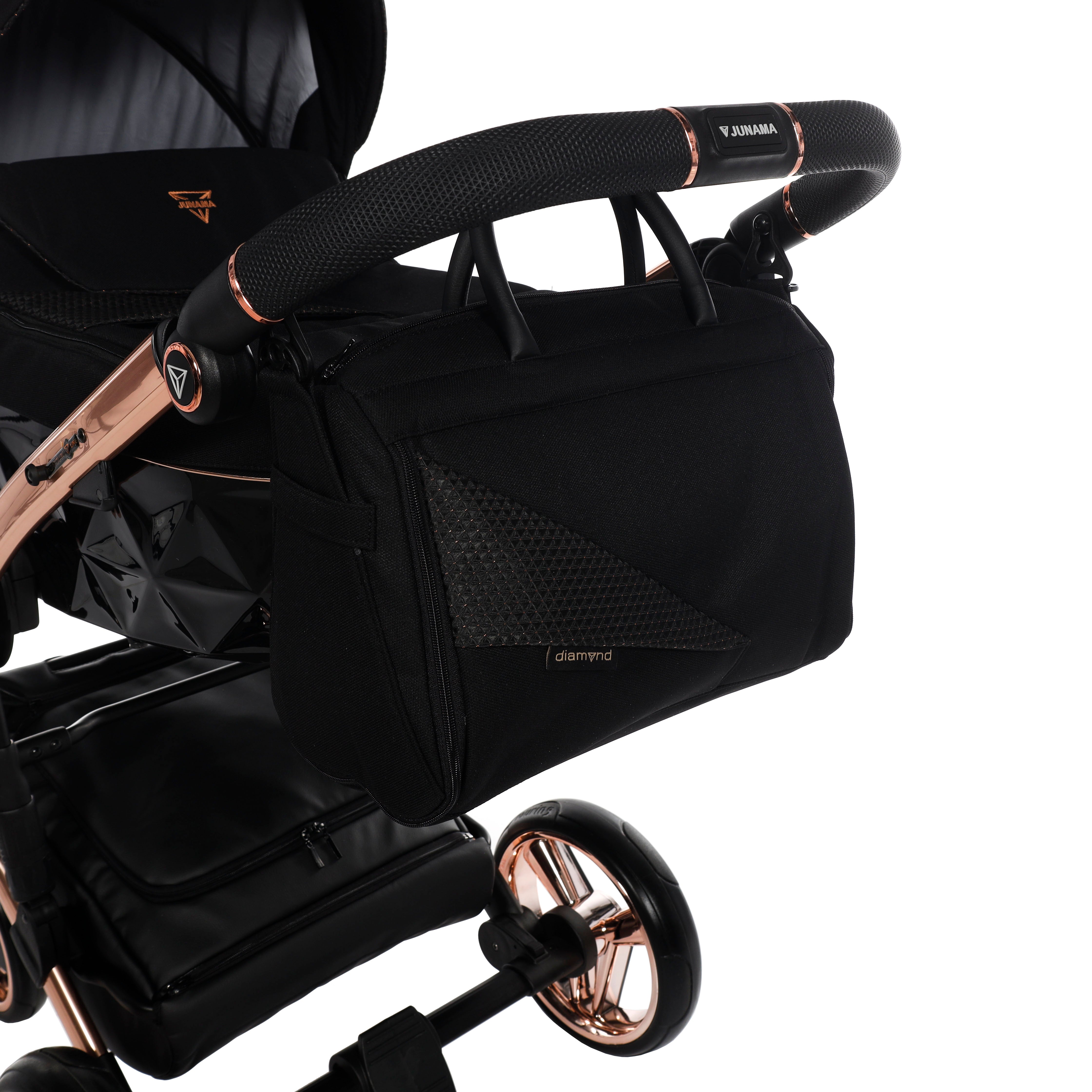 Junama Diamond S Line 2 in 1 Pram – Black And Rose Gold   