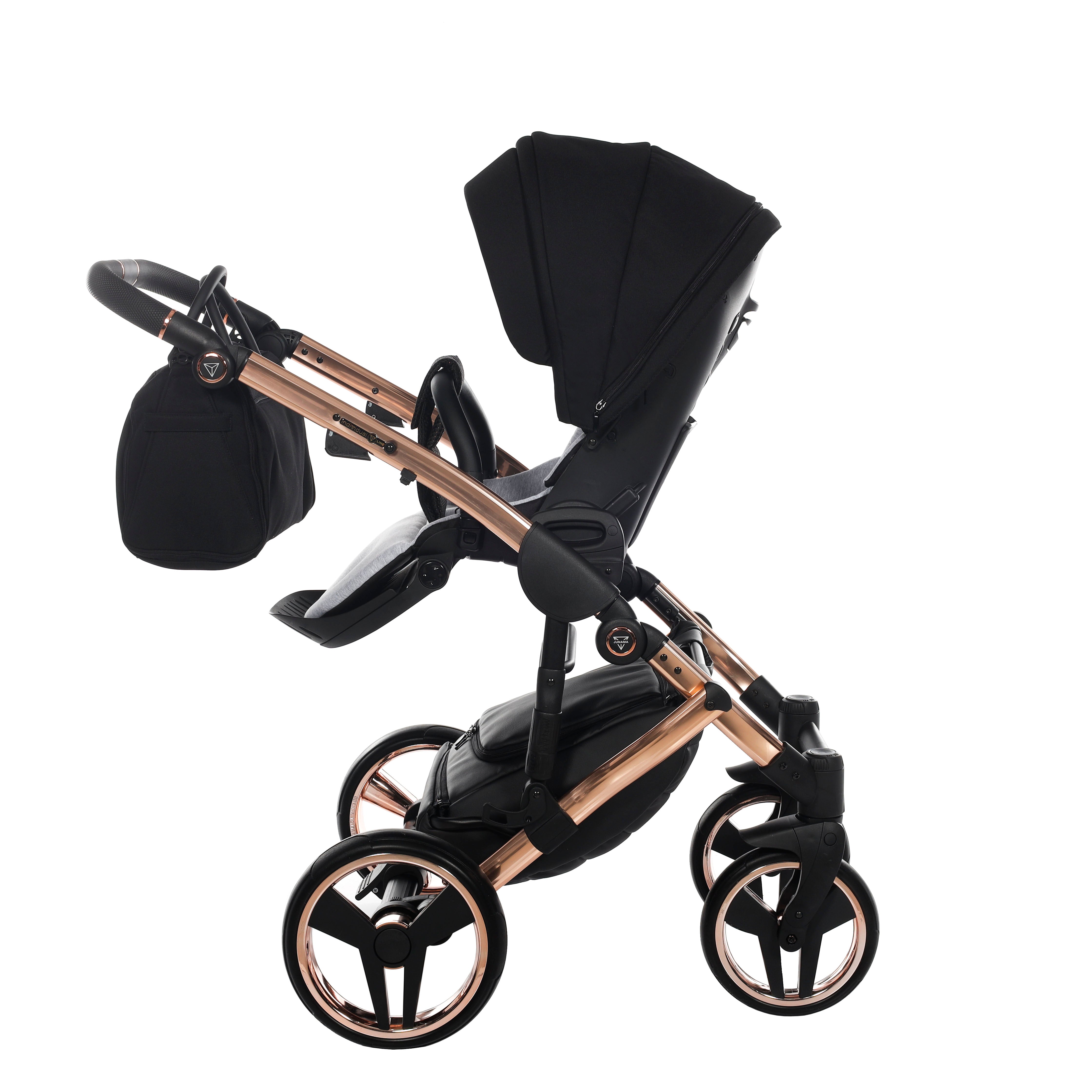 Junama Diamond S Line 2 in 1 Pram – Black And Rose Gold   