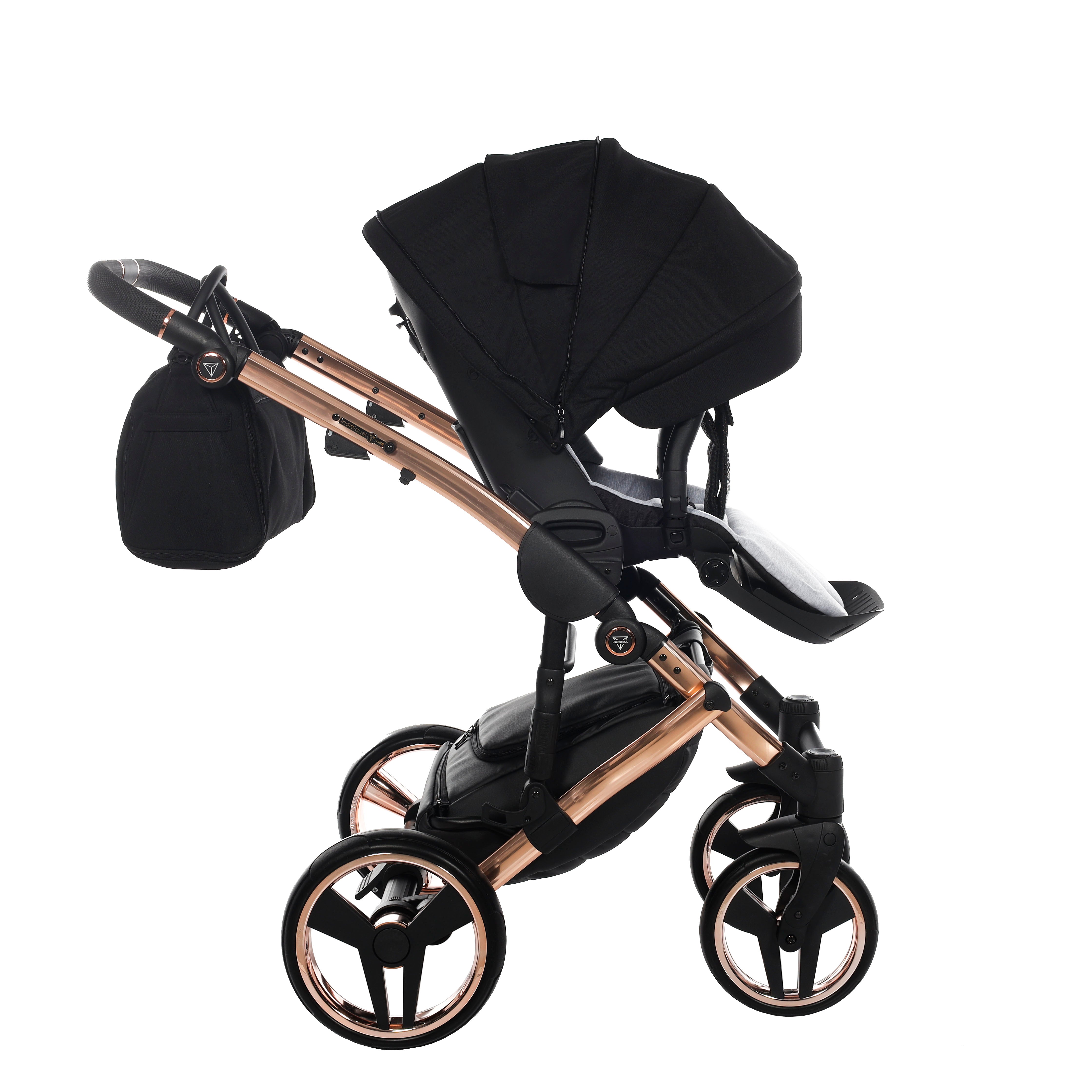 Junama Diamond S Line 2 in 1 Pram – Black And Rose Gold   