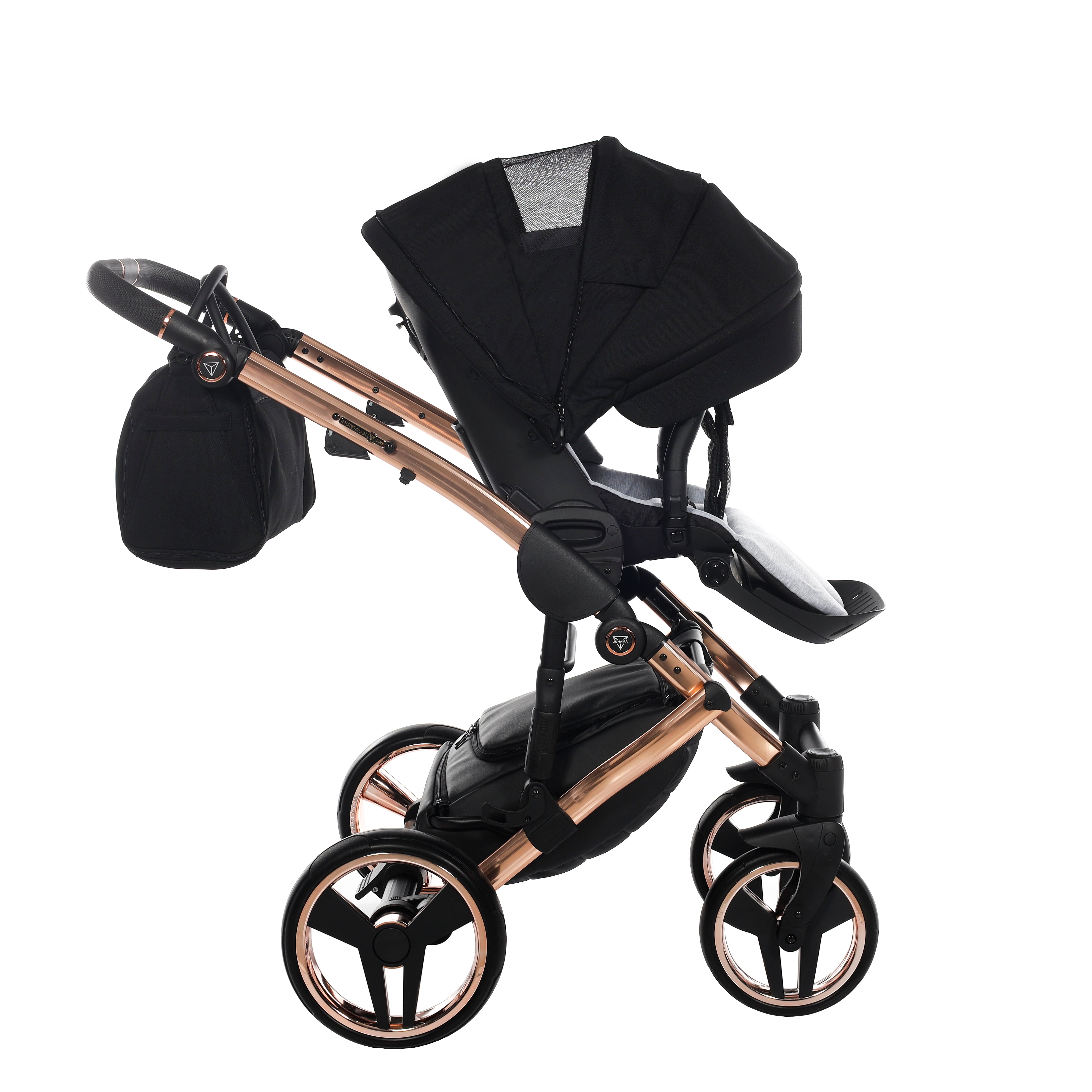 Junama Diamond S Line 2 in 1 Pram – Black And Rose Gold   