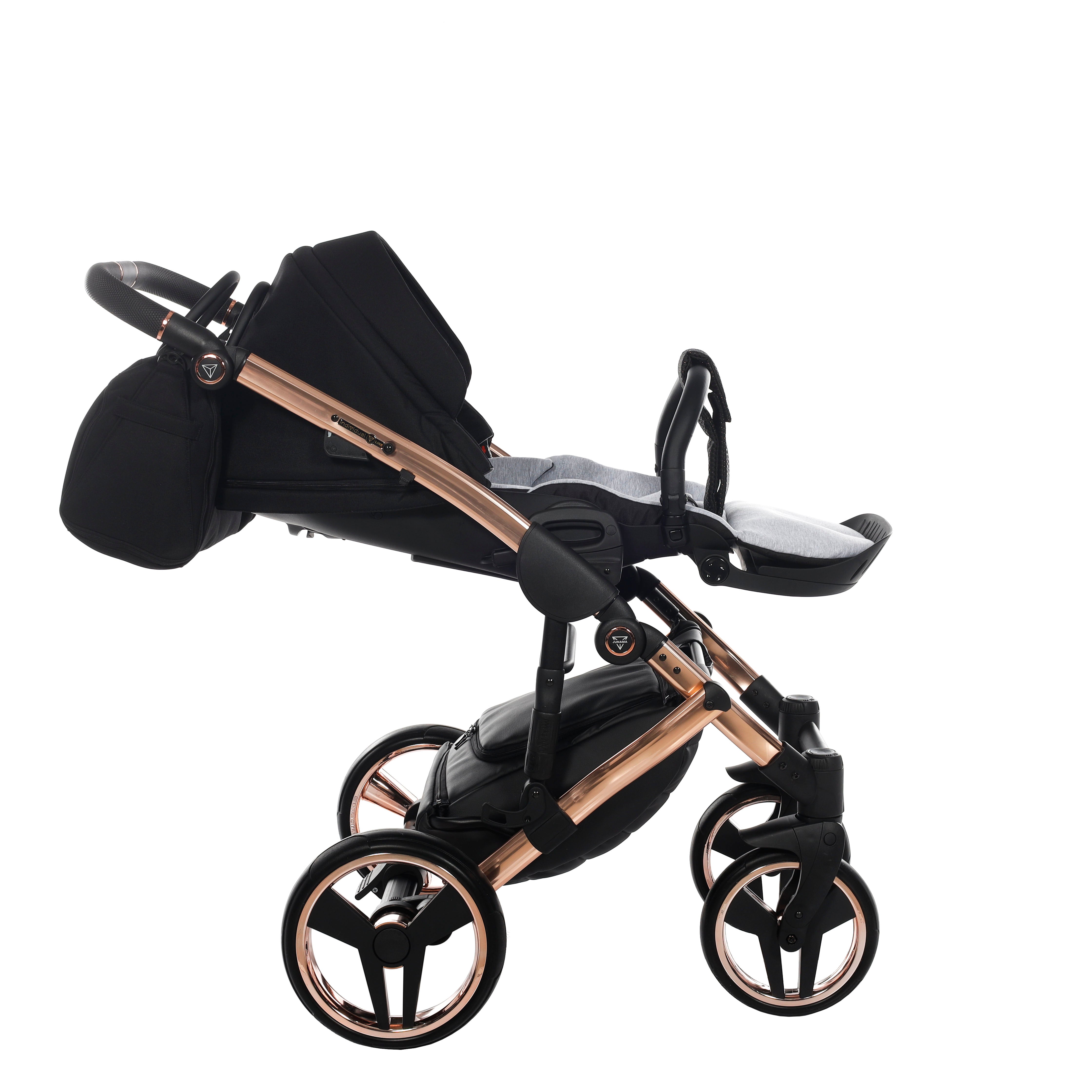 Junama Diamond S Line 2 in 1 Pram – Black And Rose Gold   