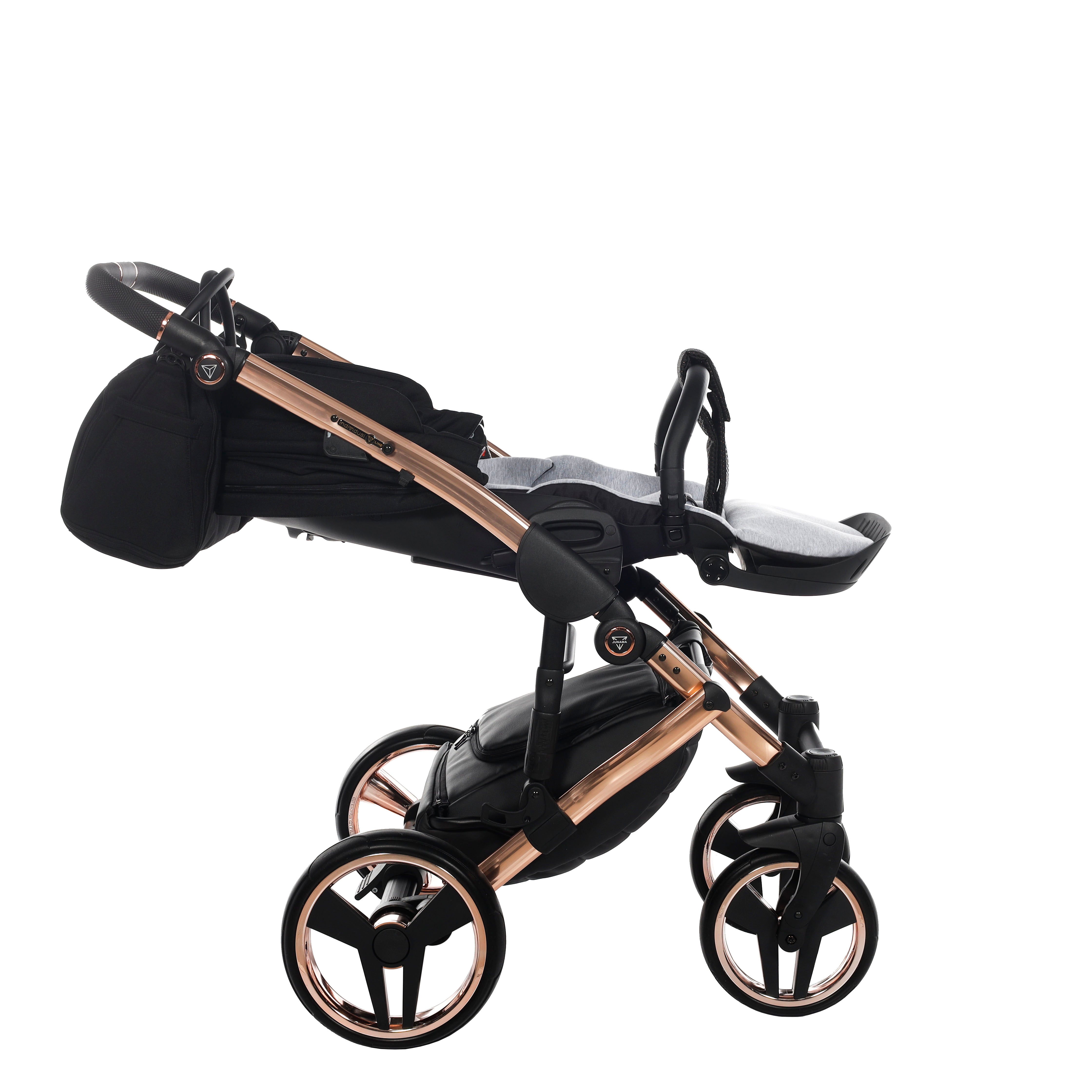 Junama Diamond S Line 2 in 1 Pram – Black And Rose Gold   