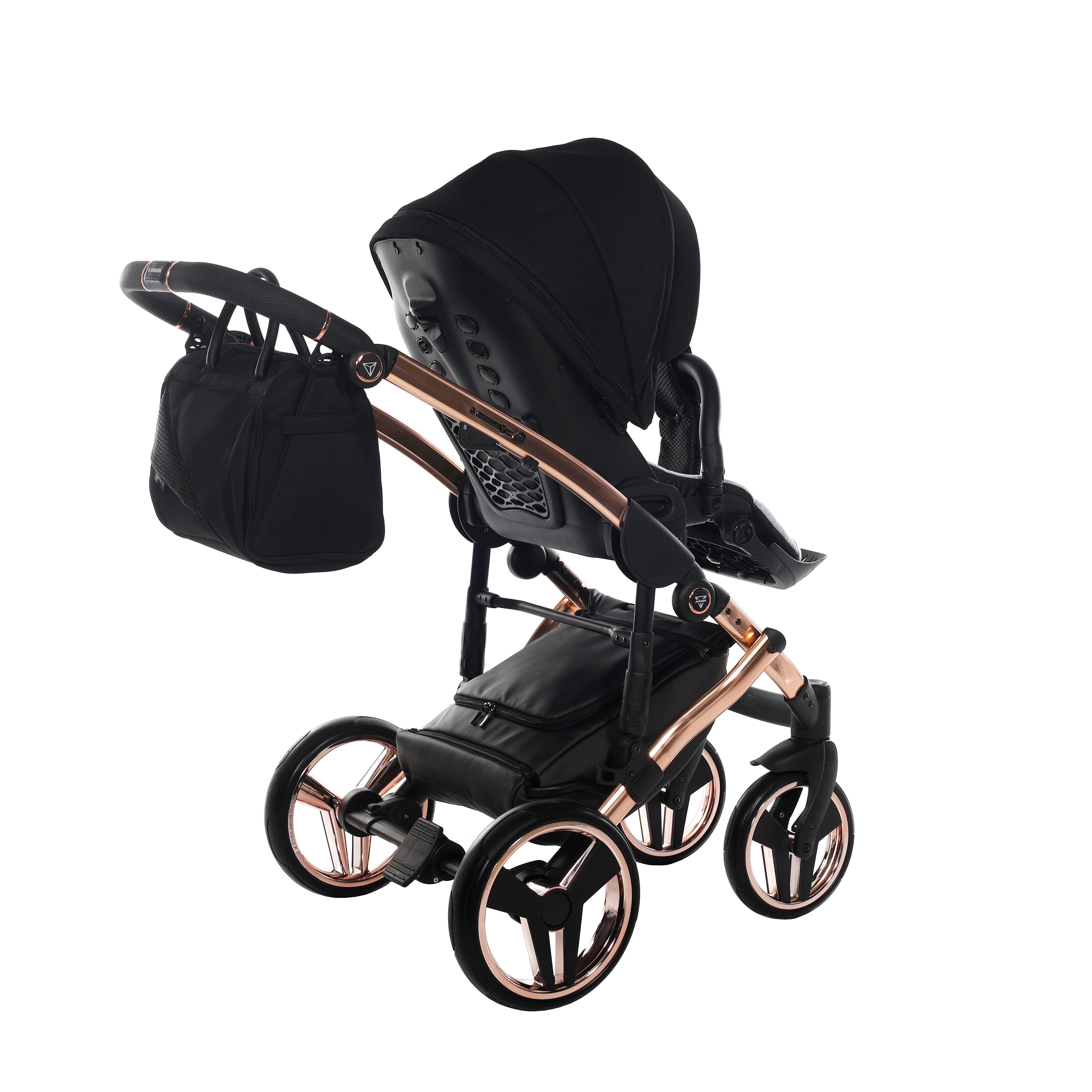 Junama Diamond S Line 2 in 1 Pram – Black And Rose Gold   