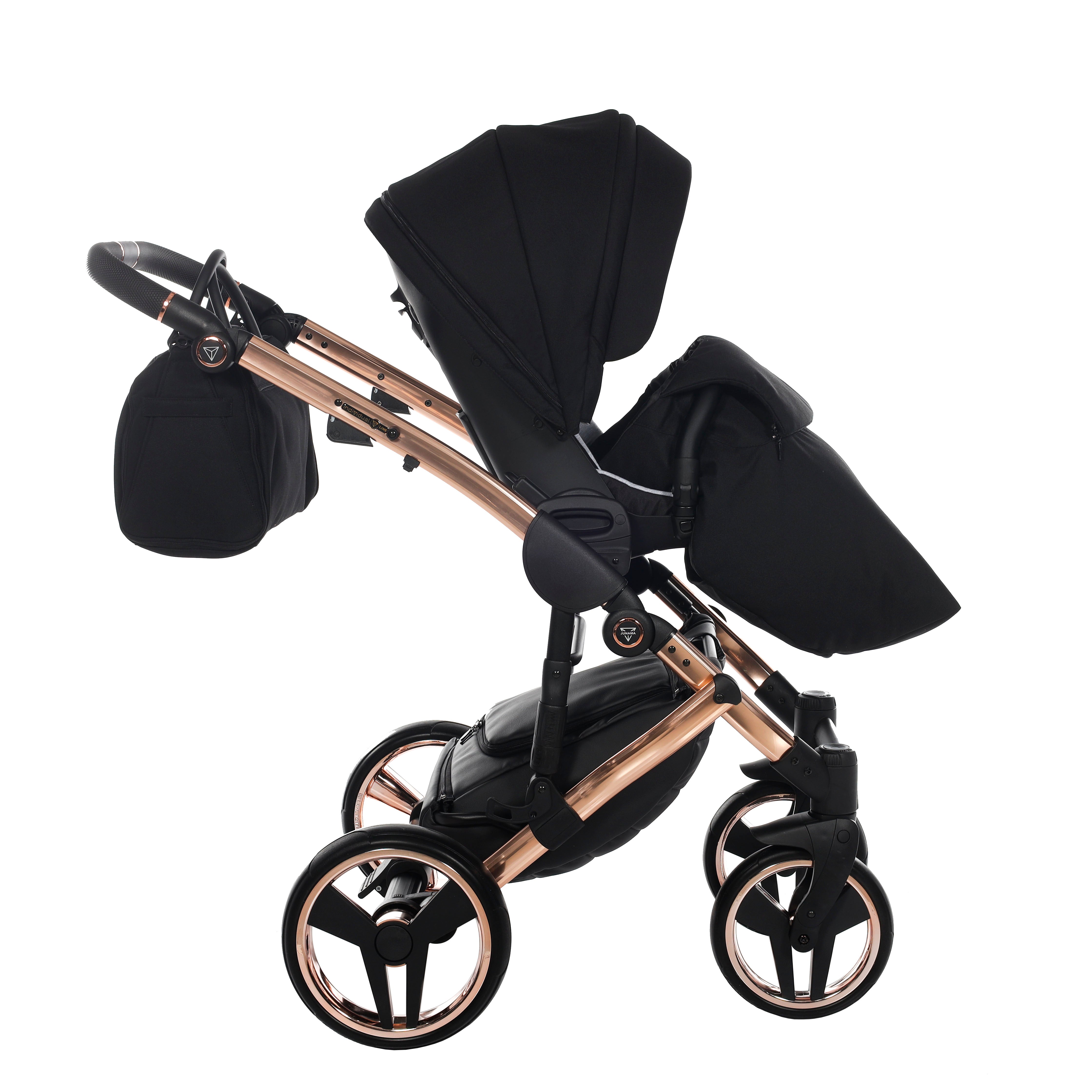 Junama Diamond S Line 2 in 1 Pram – Black And Rose Gold   