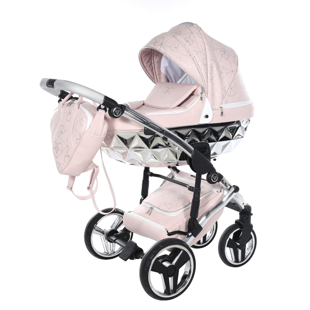 Pink and white travel system best sale