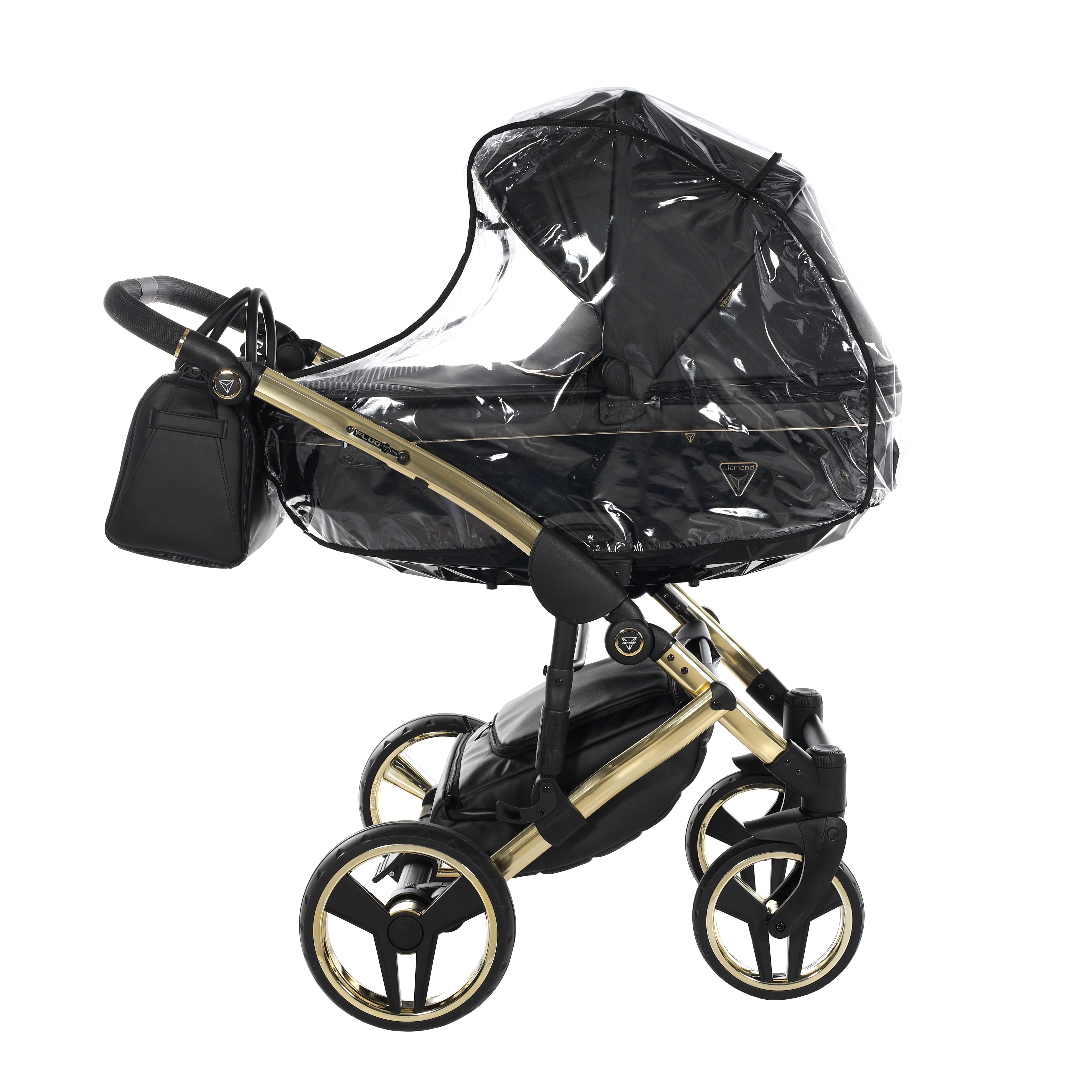 Junama Fluo Line 2 In 1 Pram - Black And Gold   