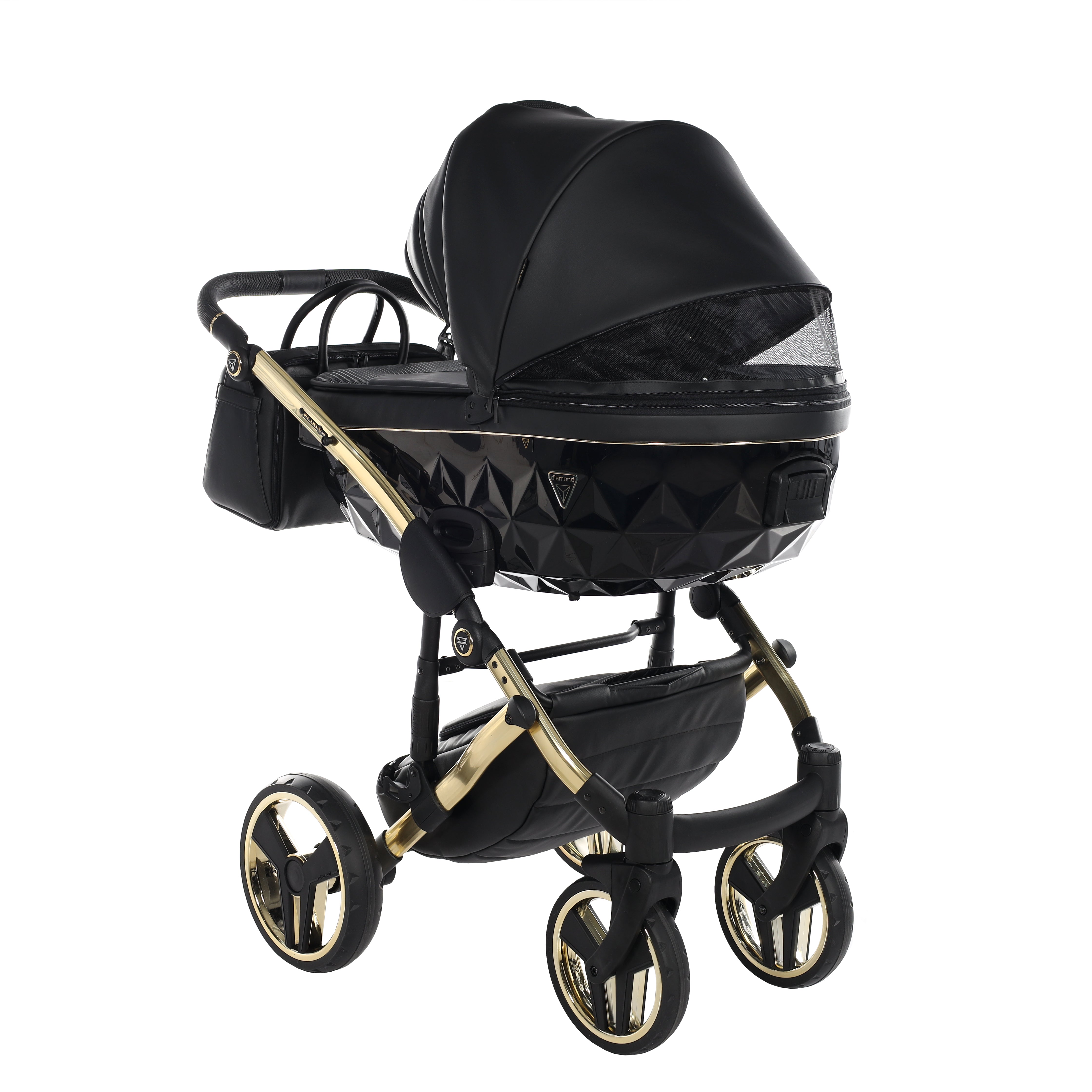 Junama Fluo Line 2 In 1 Pram - Black And Gold   