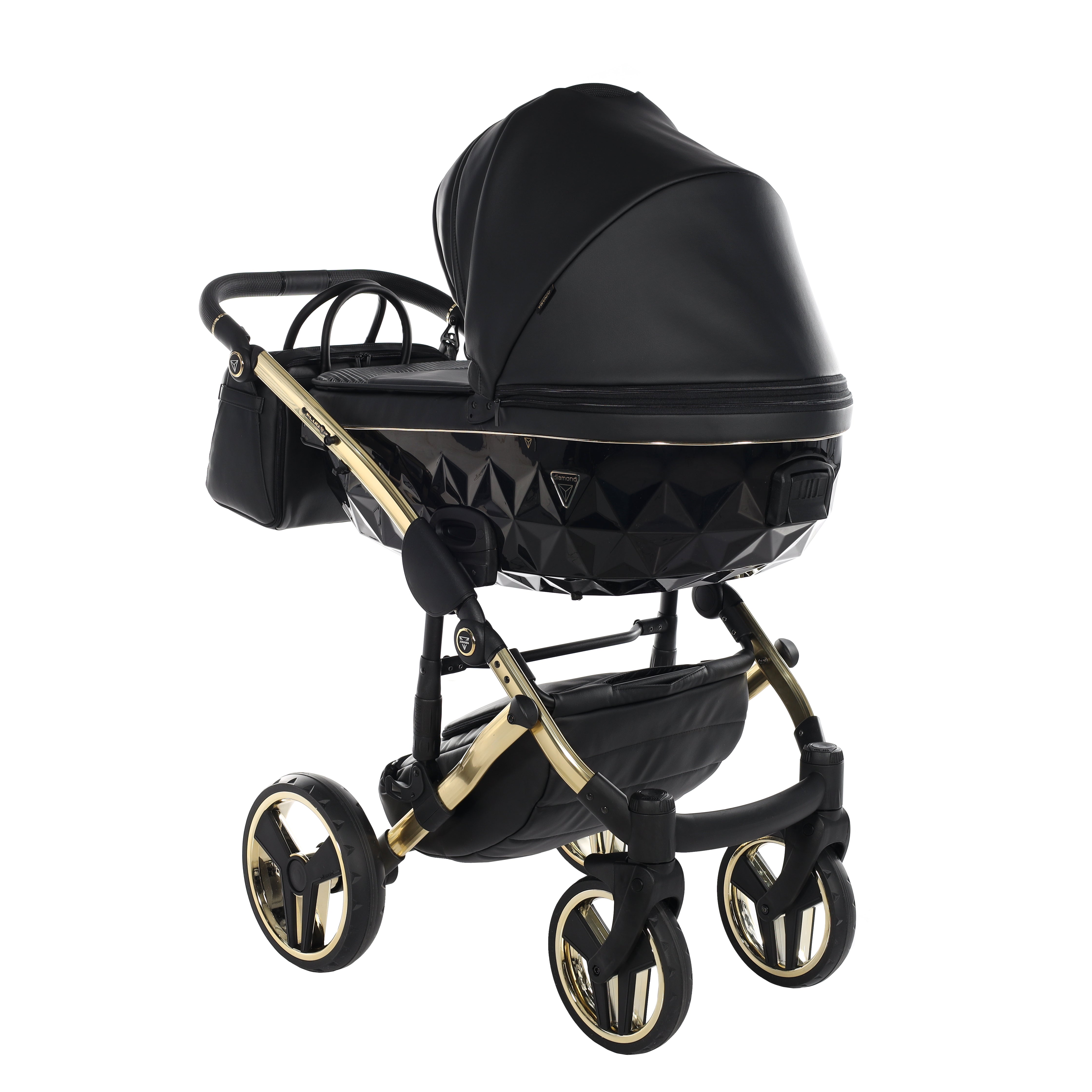 Junama Fluo Line 2 In 1 Pram - Black And Gold   