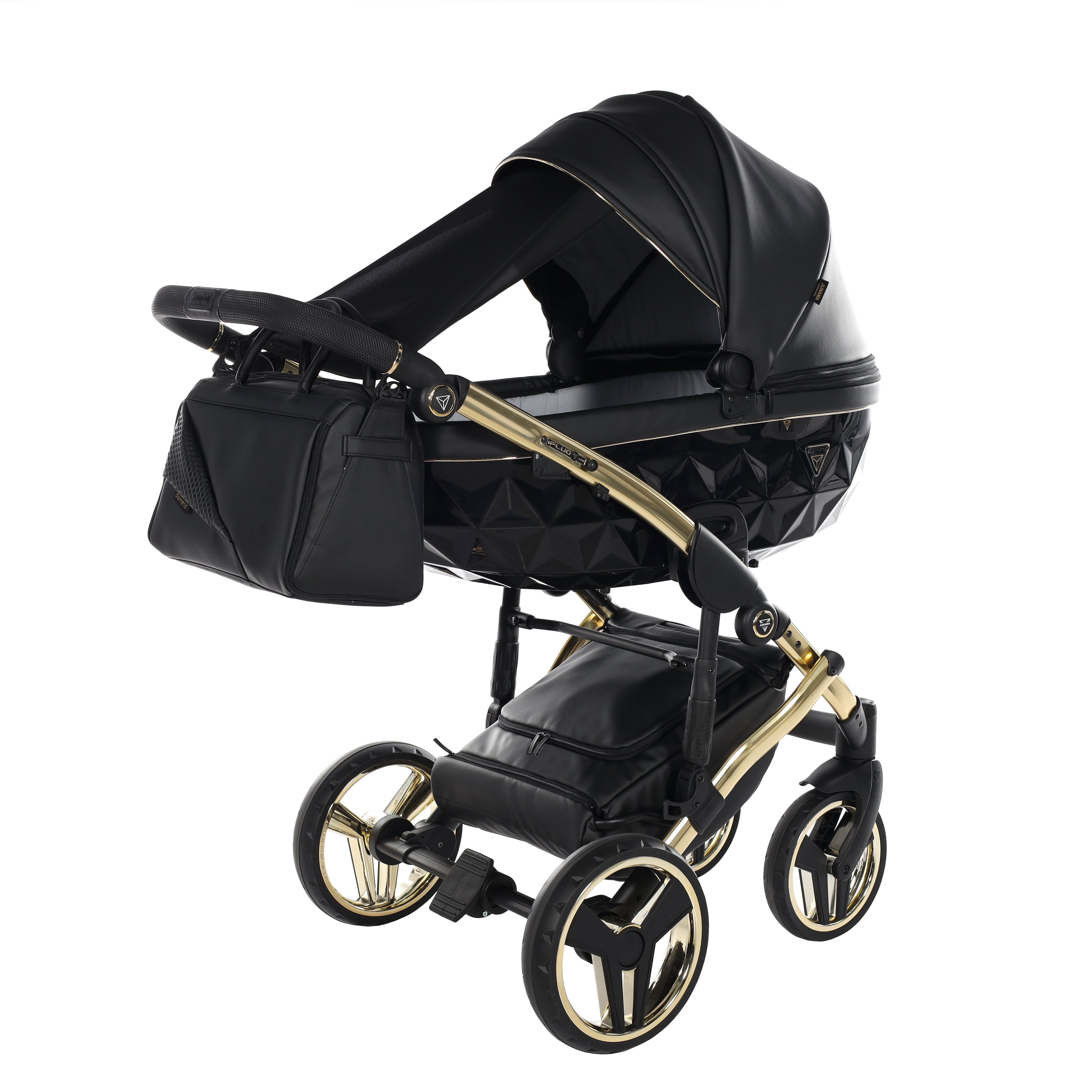 Junama Fluo Line 2 In 1 Pram - Black And Gold   