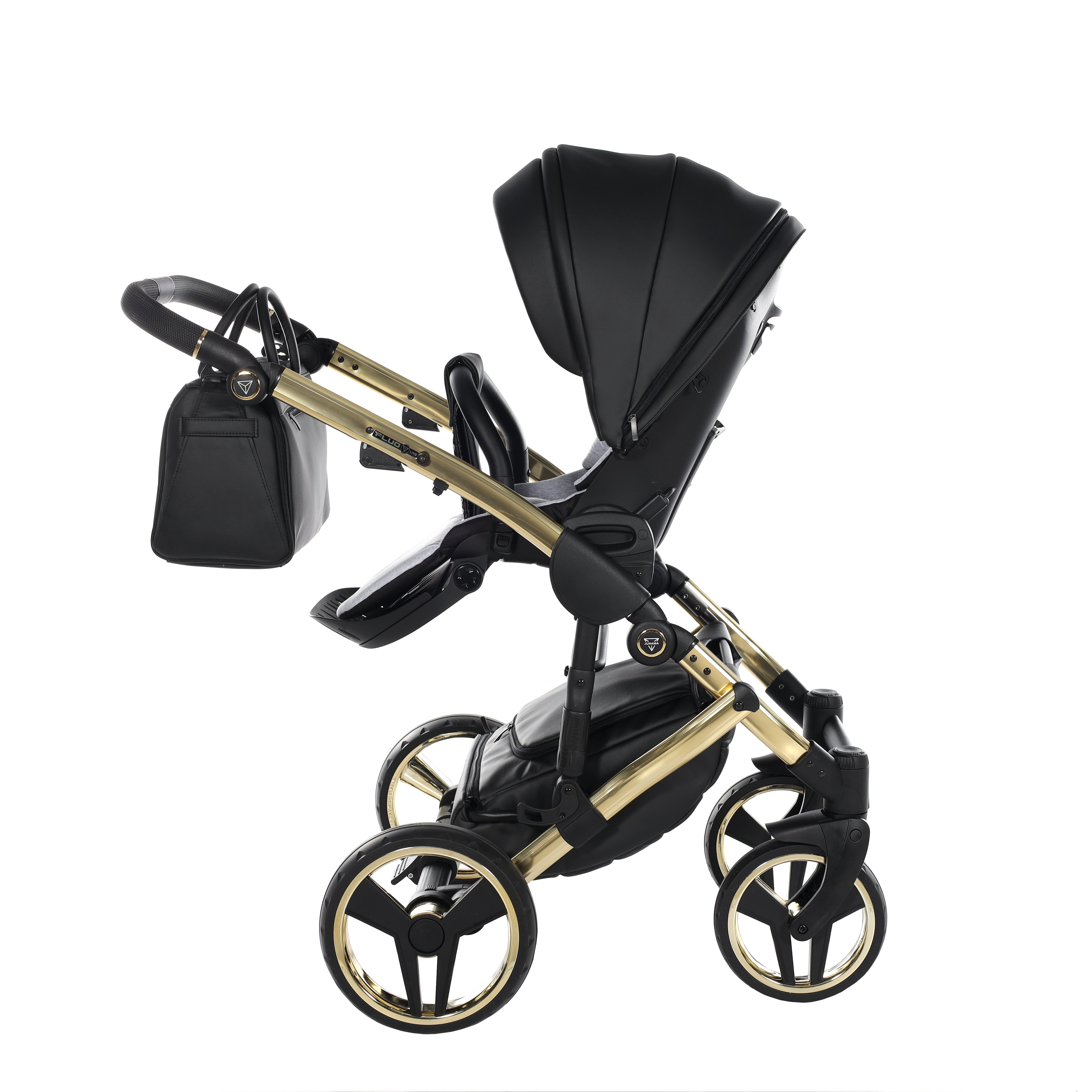 Junama Fluo Line 2 In 1 Pram - Black And Gold   