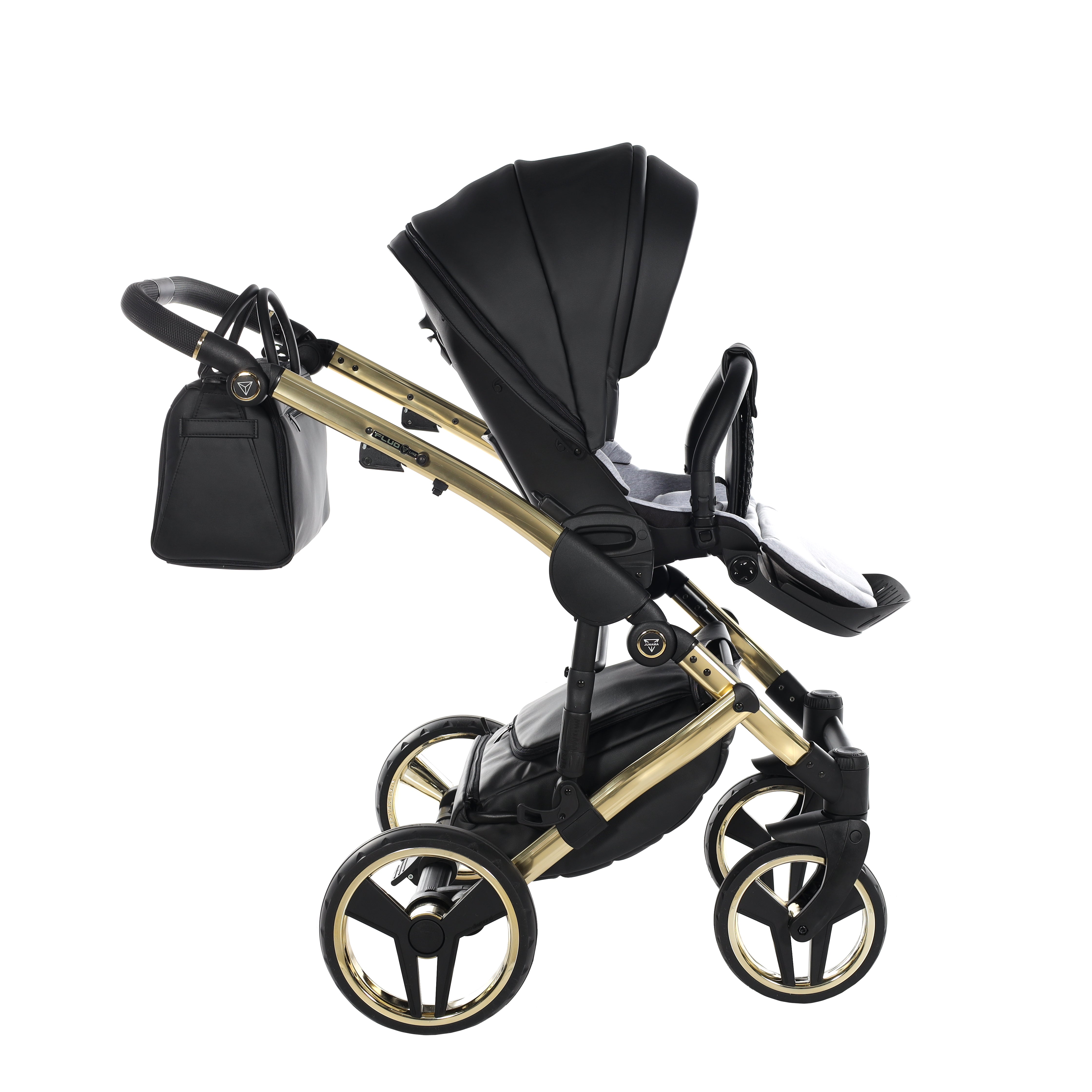 Junama Fluo Line 2 In 1 Pram - Black And Gold   