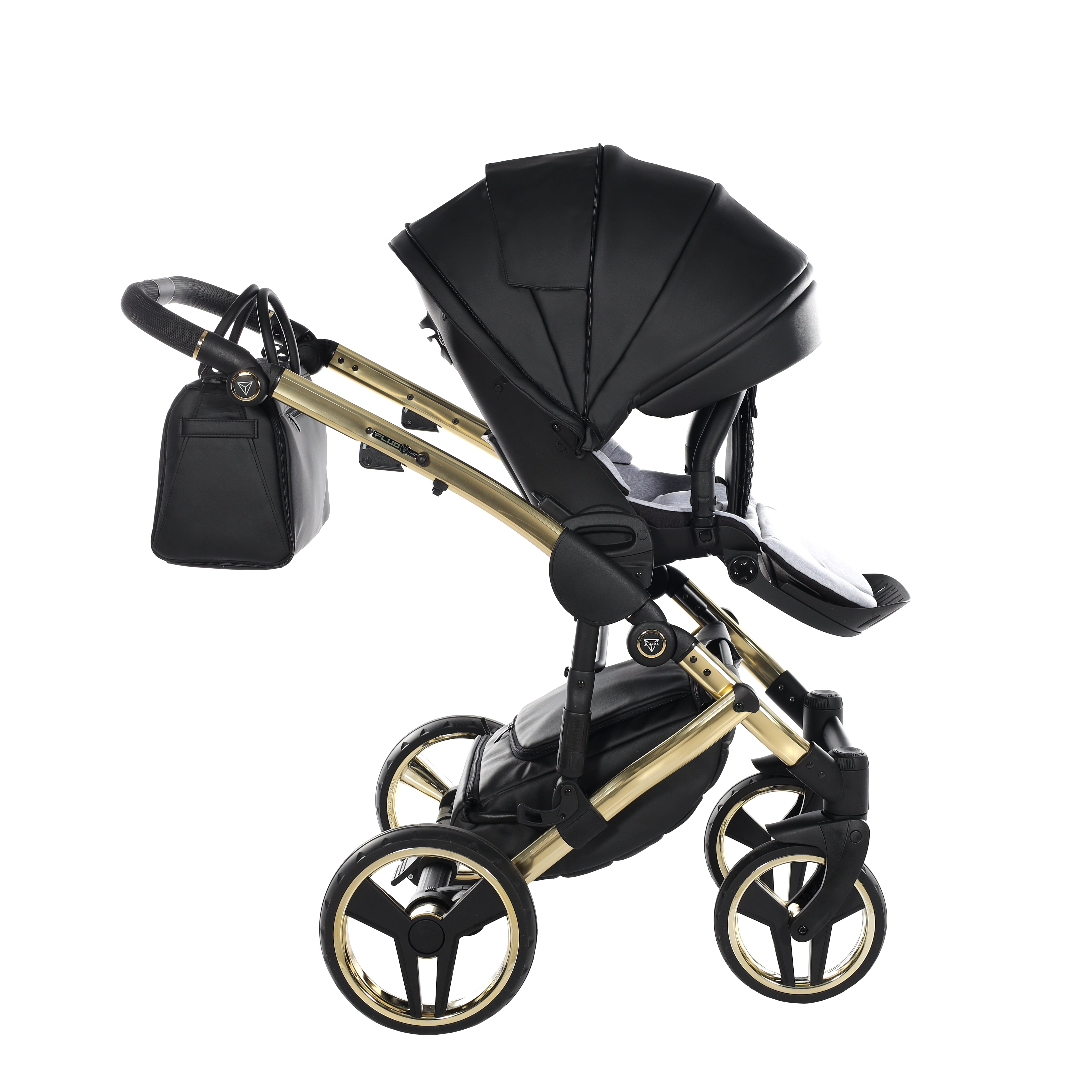 Junama Fluo Line 2 In 1 Pram - Black And Gold   