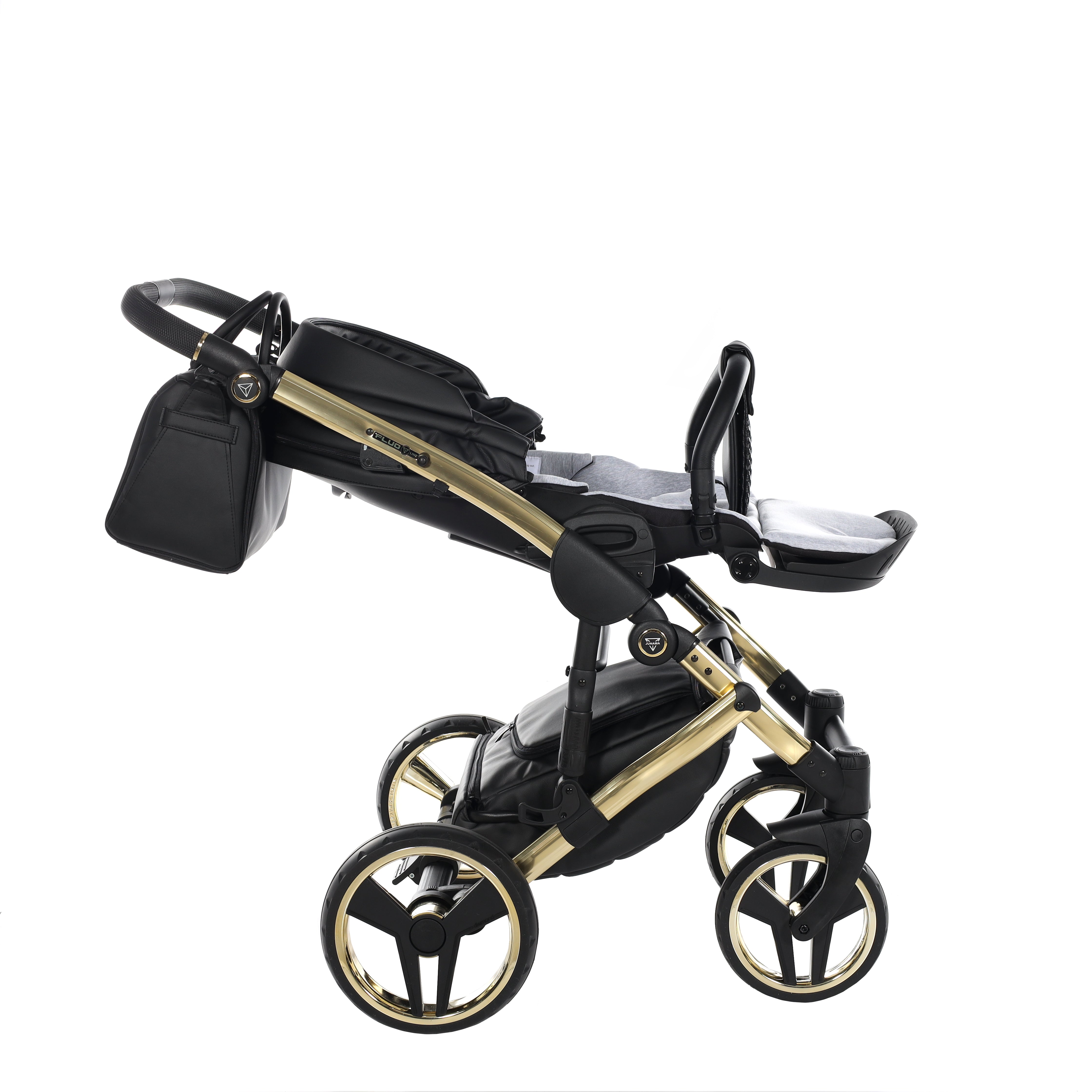 Junama Fluo Line 2 In 1 Pram - Black And Gold   