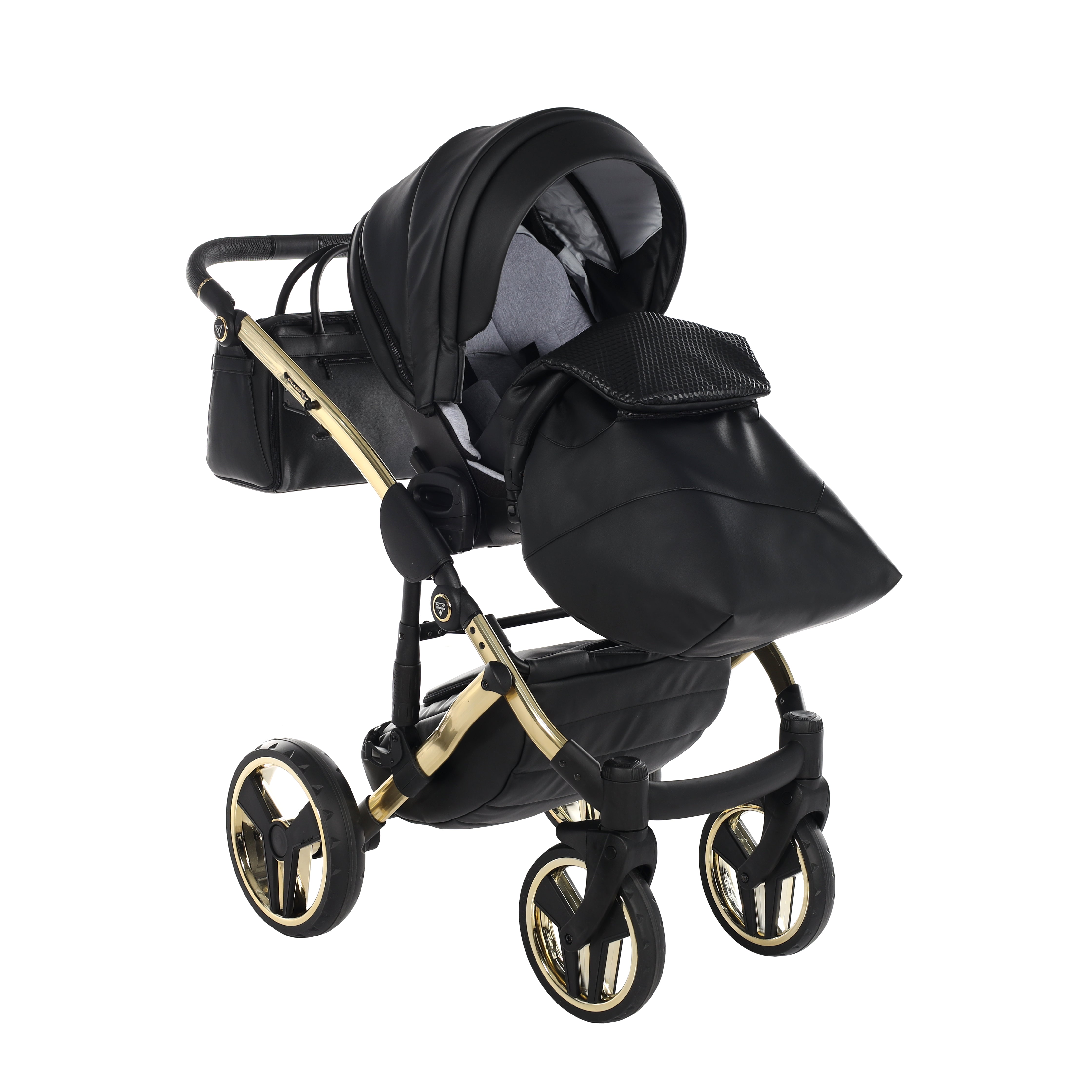 Junama Fluo Line 2 In 1 Pram - Black And Gold   