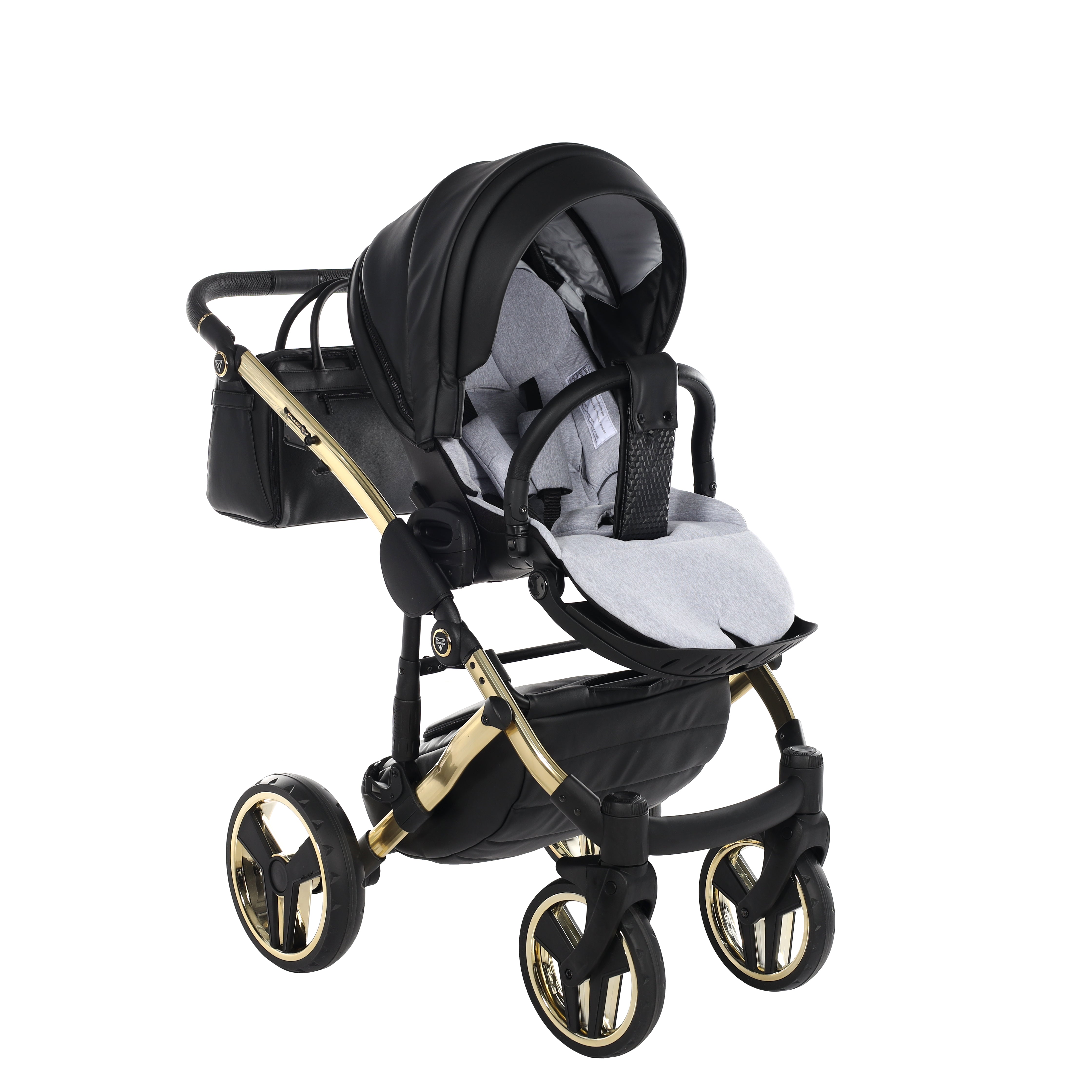 Junama Fluo Line 2 In 1 Pram - Black And Gold   