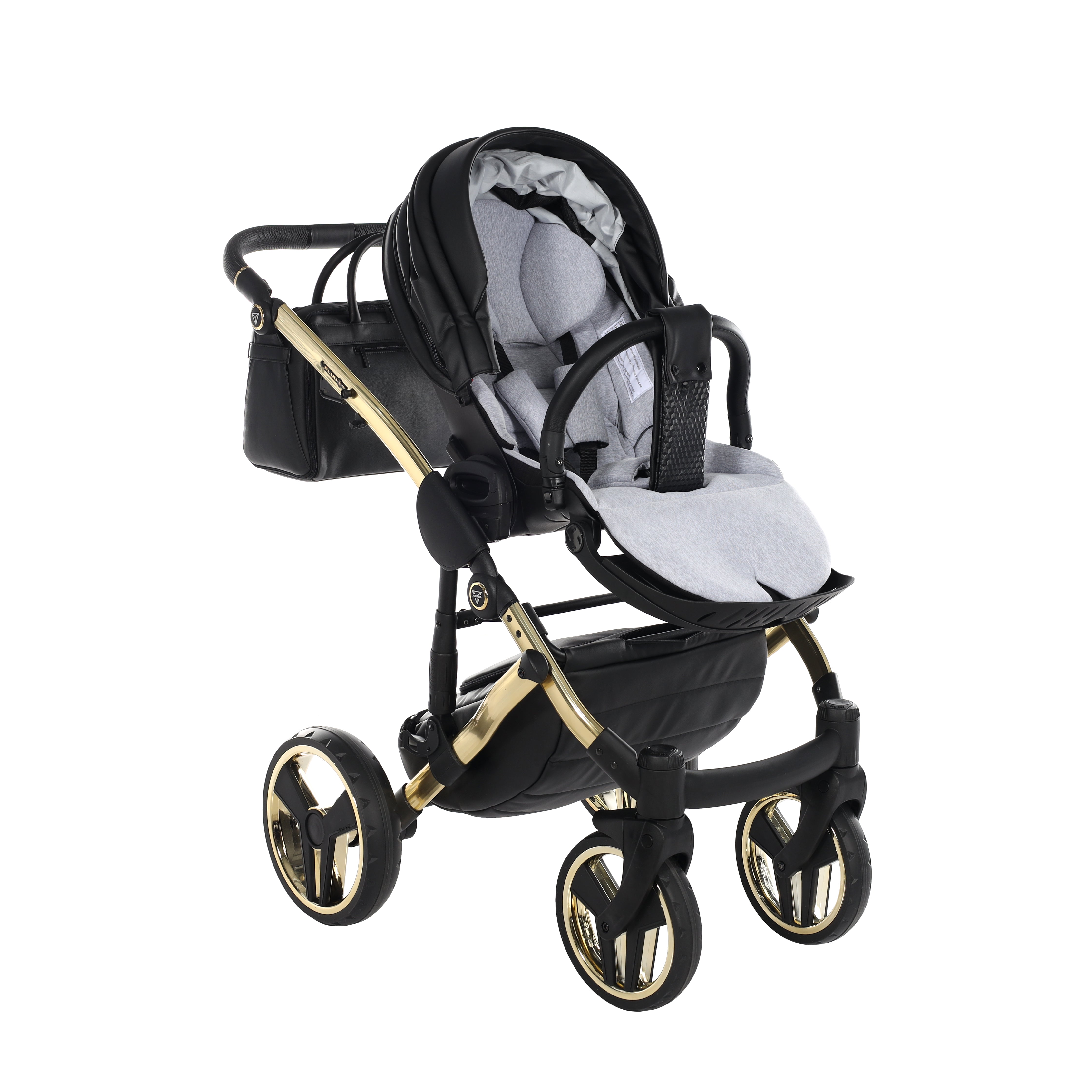 Junama Fluo Line 2 In 1 Pram - Black And Gold   