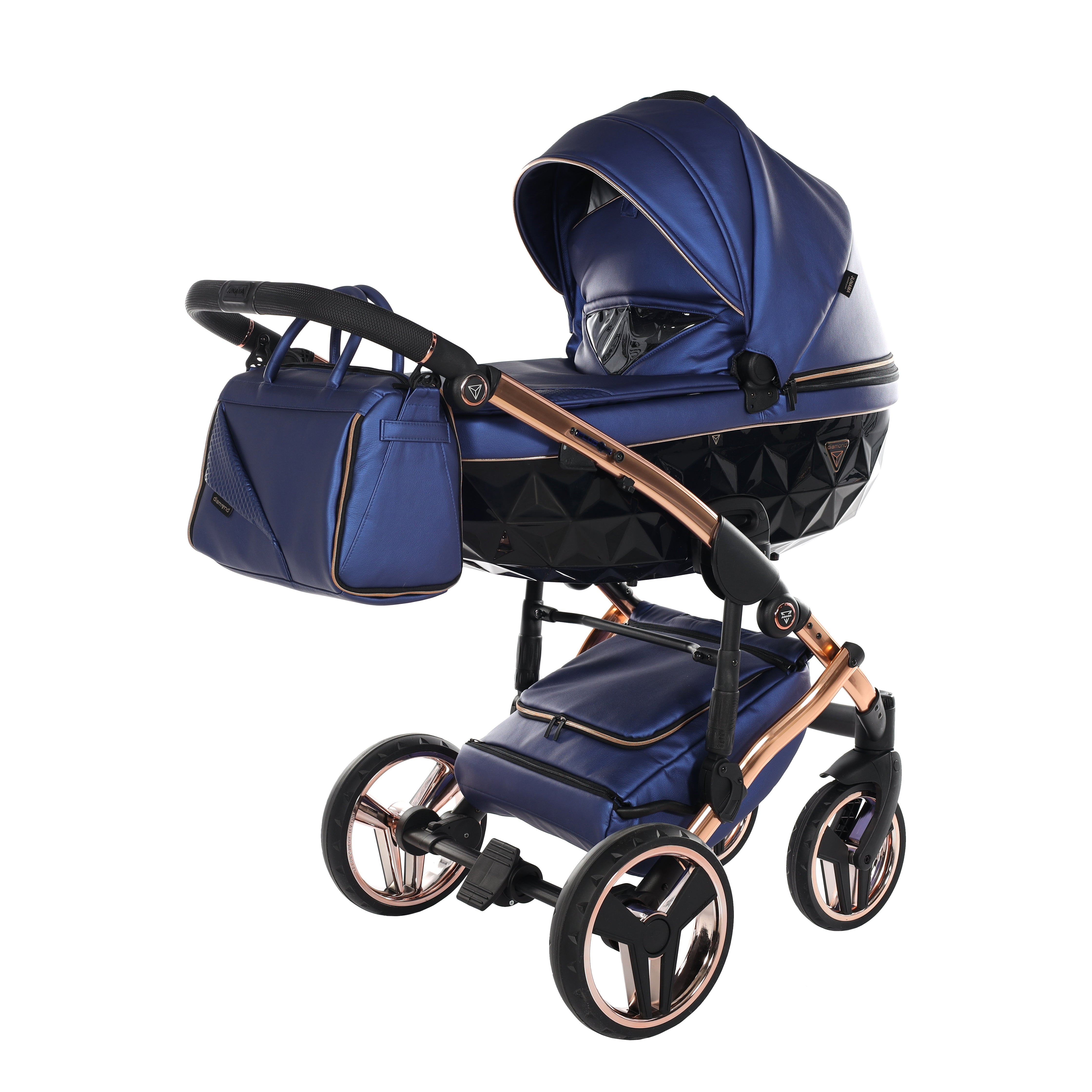 Junama Fluo Line 2 In 1 Pram - Navy   