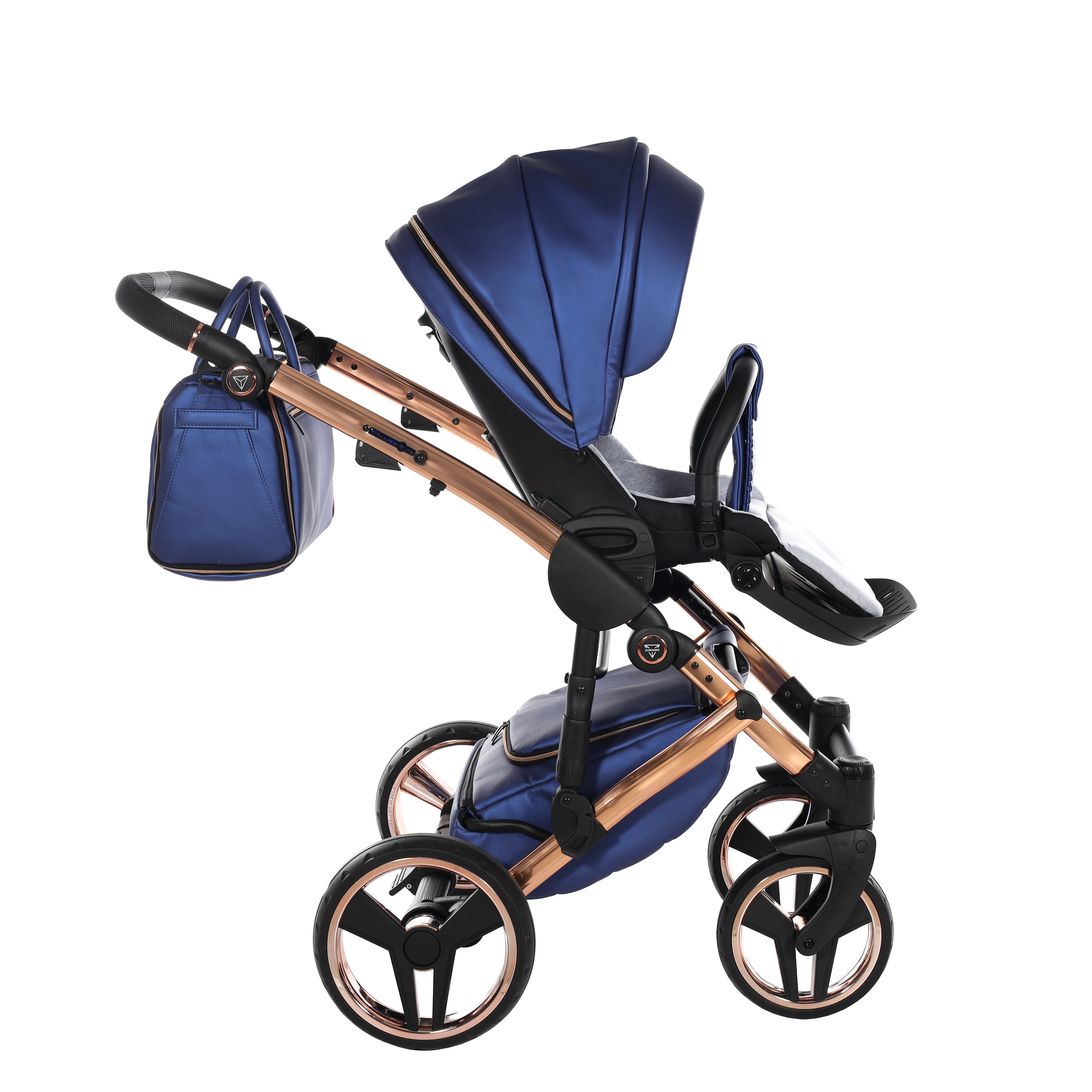 Junama Fluo Line 2 In 1 Pram - Navy   