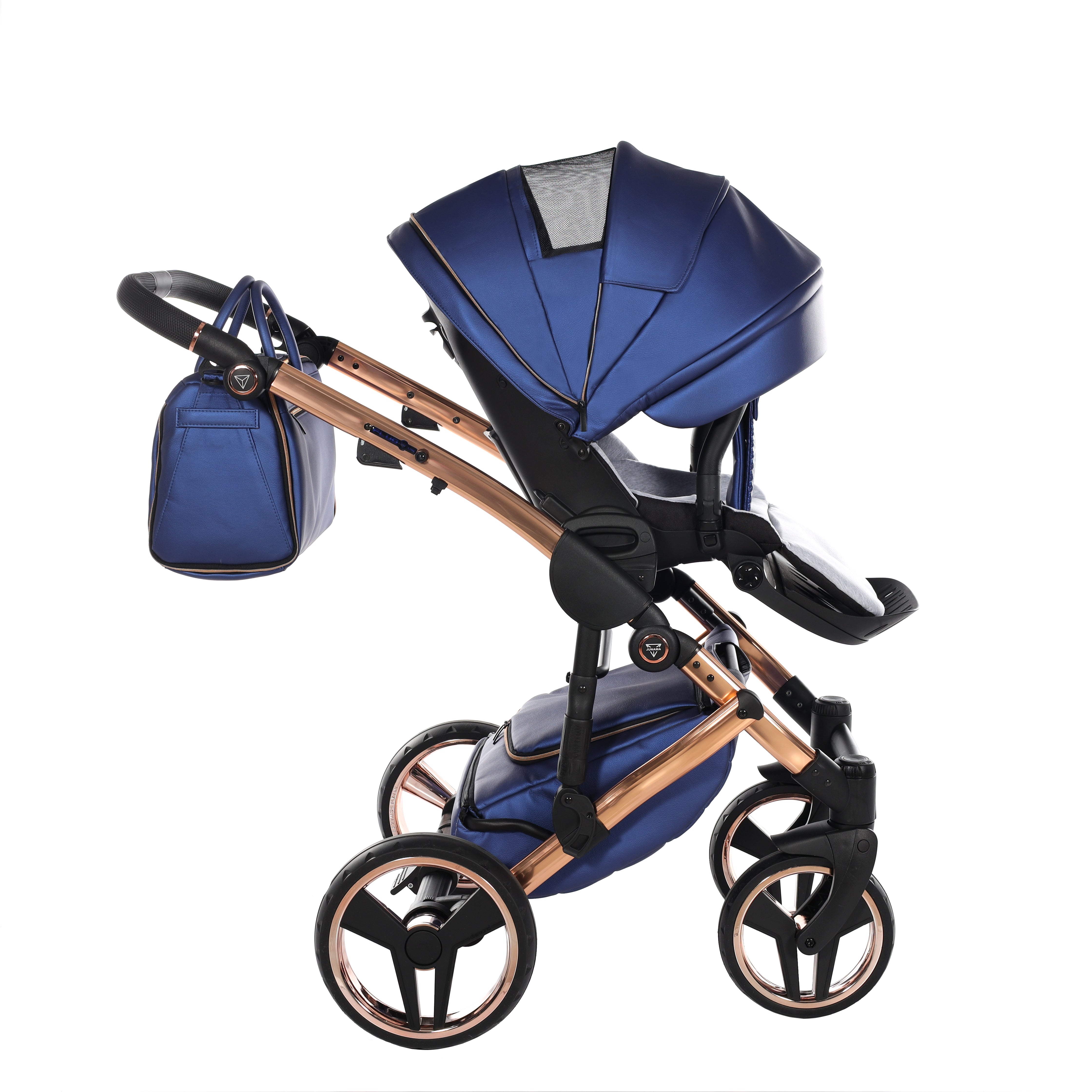 Junama Fluo Line 2 In 1 Pram - Navy   